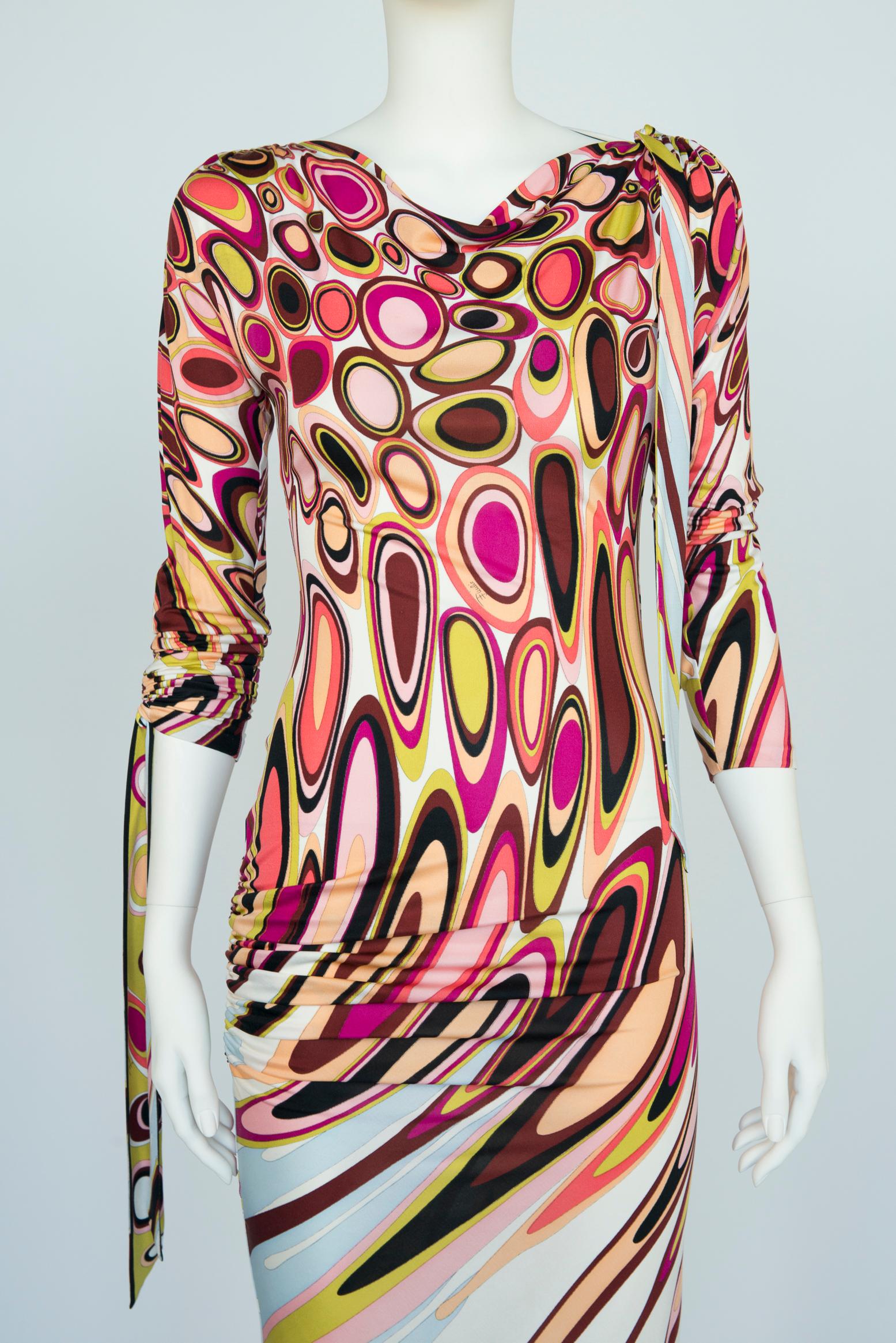 Since the beginning of the 50's until today, the Italian - Florentine based - label has celebrated color, movement and bold, exuberant prints. From the 2003 Fall-Winter collection when Christian Lacroix was its artistic director, this dress is cut