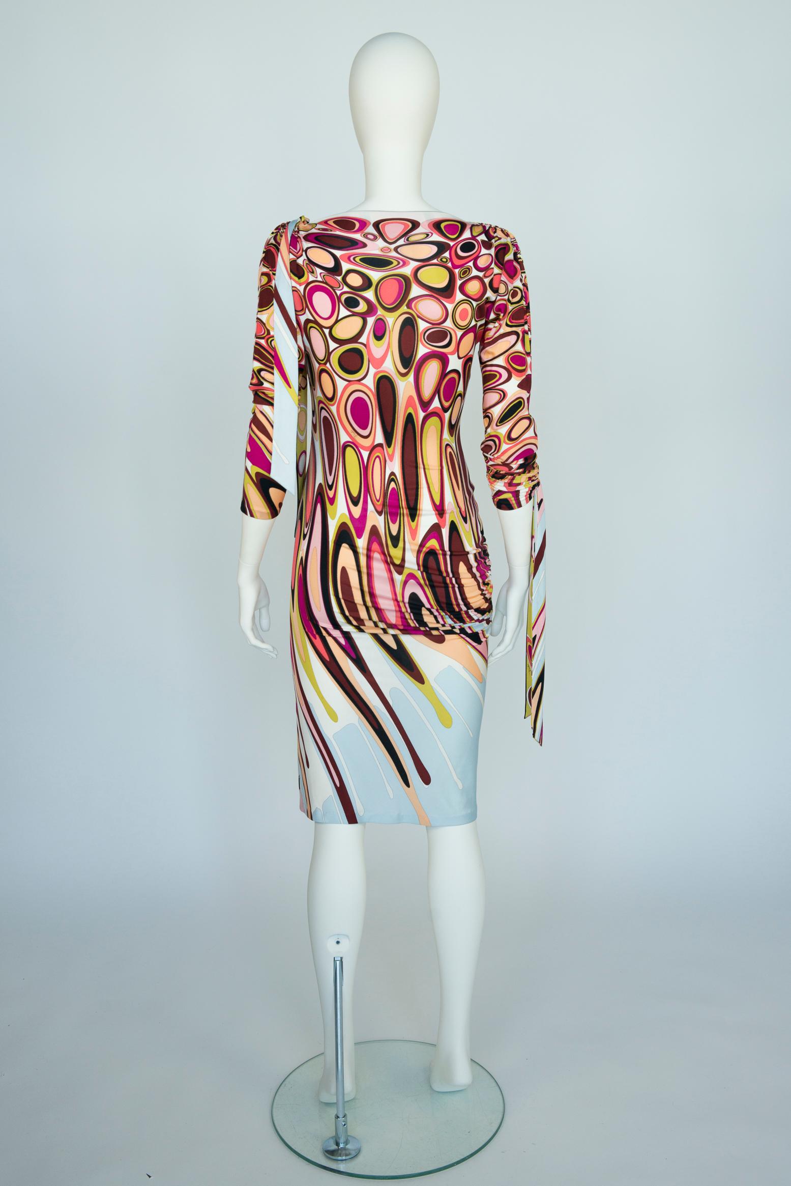 Emilio Pucci By Christian Lacroix Printed Stretch-Jersey Dress, Fall-Winter 2003 For Sale 1
