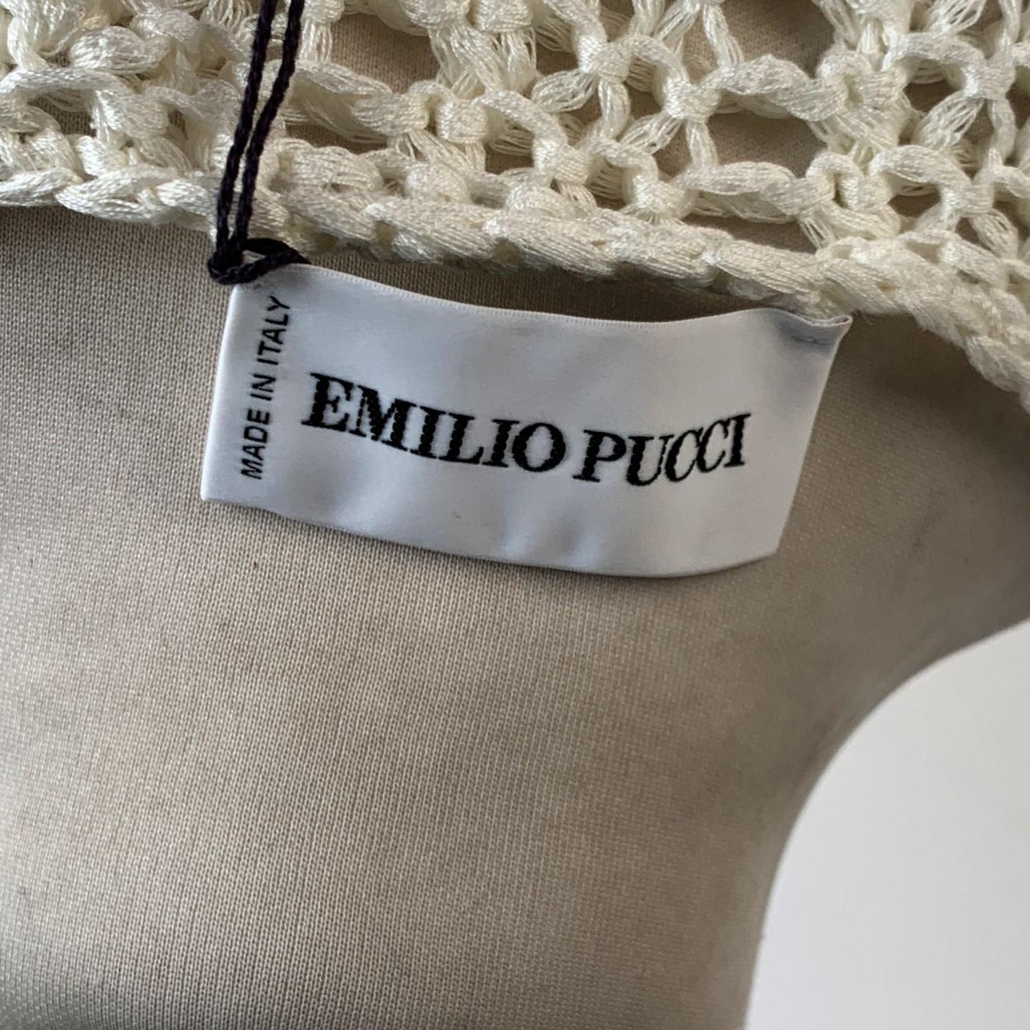 Emilio Pucci by Peter Dundas 2011 White Crochet Maxi Dress Size 40 IT 2