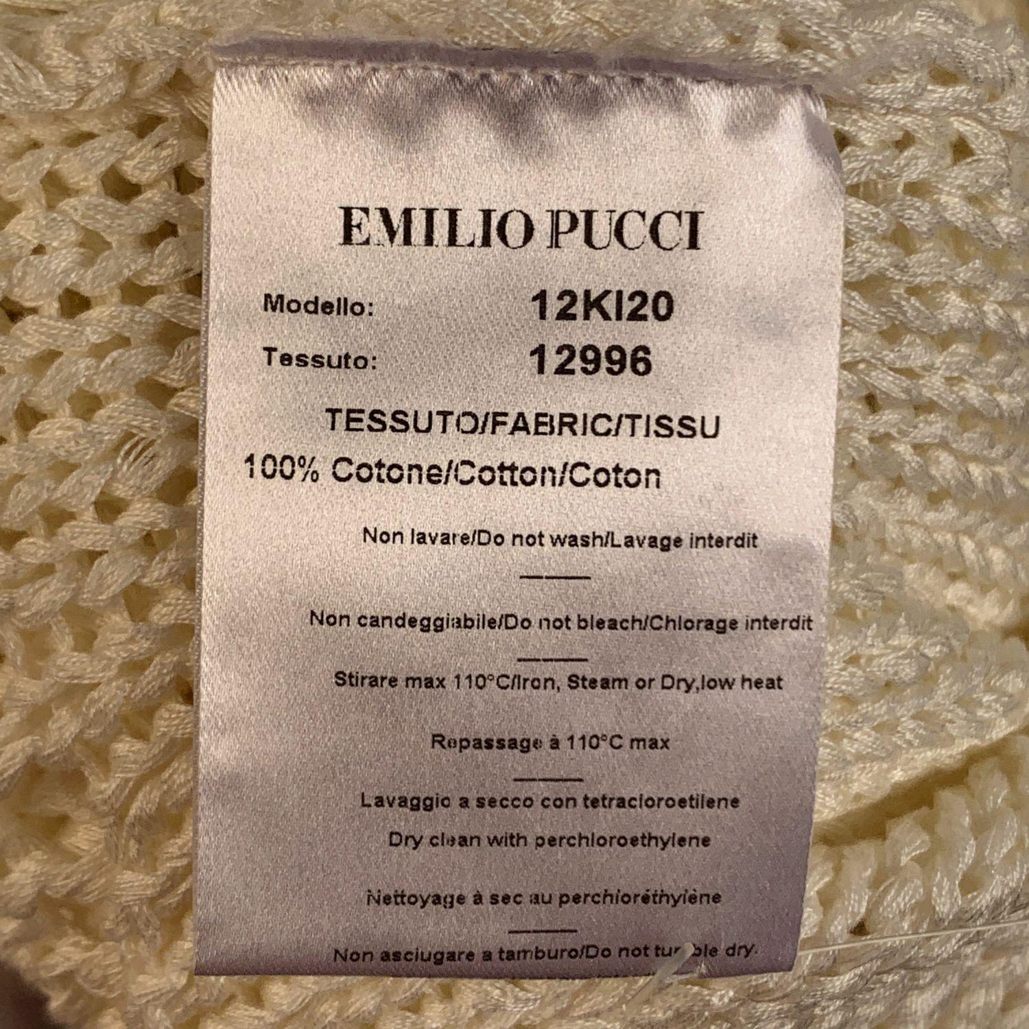 Emilio Pucci by Peter Dundas 2011 White Crochet Maxi Dress Size 40 IT 3