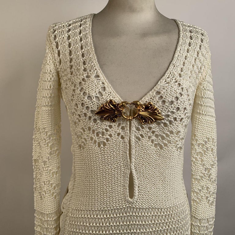 emilio pucci white crochet dress Emilio Pucci by Peter Dundas 2011 White Crochet Maxi Dress Size 40 IT at  1stDibs