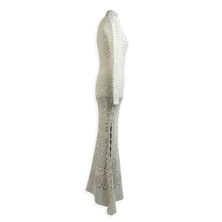 emilio pucci white crochet dress Emilio Pucci S/S 2011 Runway Unworn Embellished Cutout Crochet Open Knit Dress