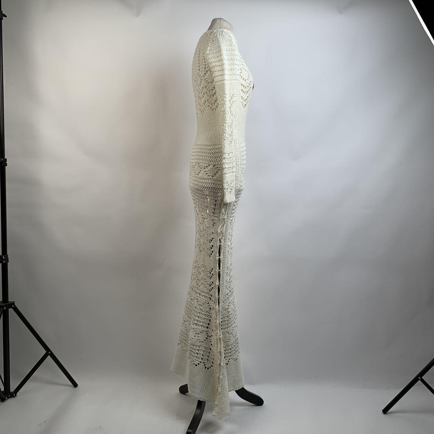 Emilio Pucci by Peter Dundas 2011 White Crochet Maxi Dress Size 40 IT In Excellent Condition In Rome, Rome