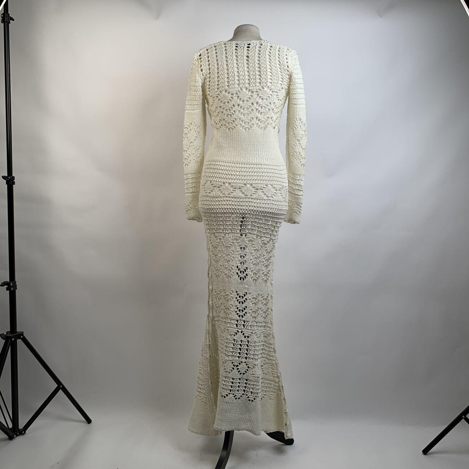 Emilio Pucci by Peter Dundas 2011 White Crochet Maxi Dress Size 40 IT 1