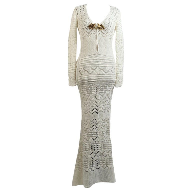 emilio pucci white crochet dress Emilio Pucci by Peter Dundas 2011 White Crochet Maxi Dress Size 40 IT at  1stDibs