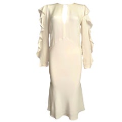 EMILIO PUCCI by Peter Dundas 2013 Ruffle Cream Silk Dress Wedding Bridal 42