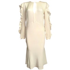 EMILIO PUCCI by Peter Dundas 2013 Ruffle Cream Silk Dress Wedding Bridal 42
