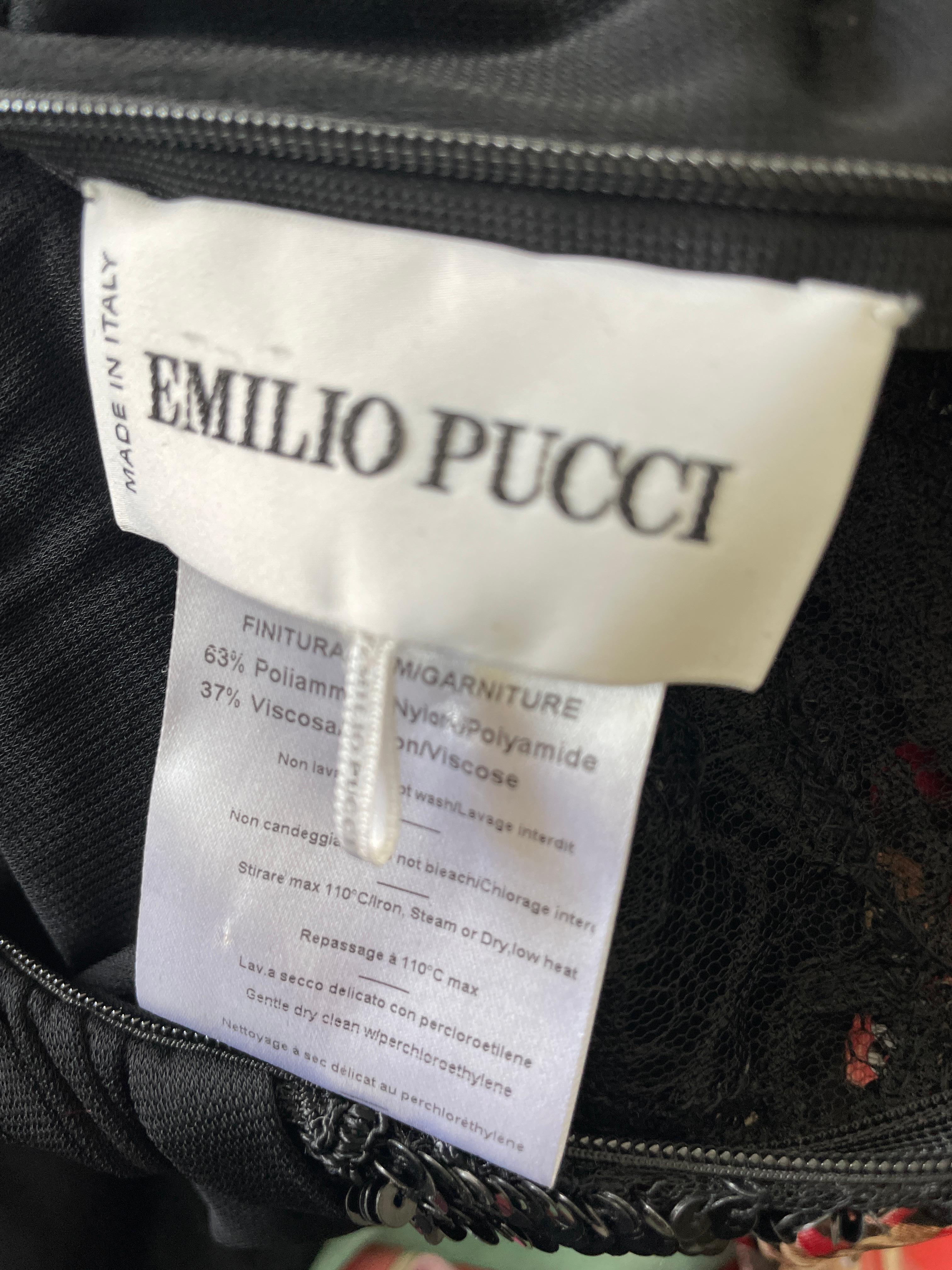 Emilio Pucci by Peter Dundas Black Mermaid Dress with Sexy Sheer Sequin Back For Sale 5