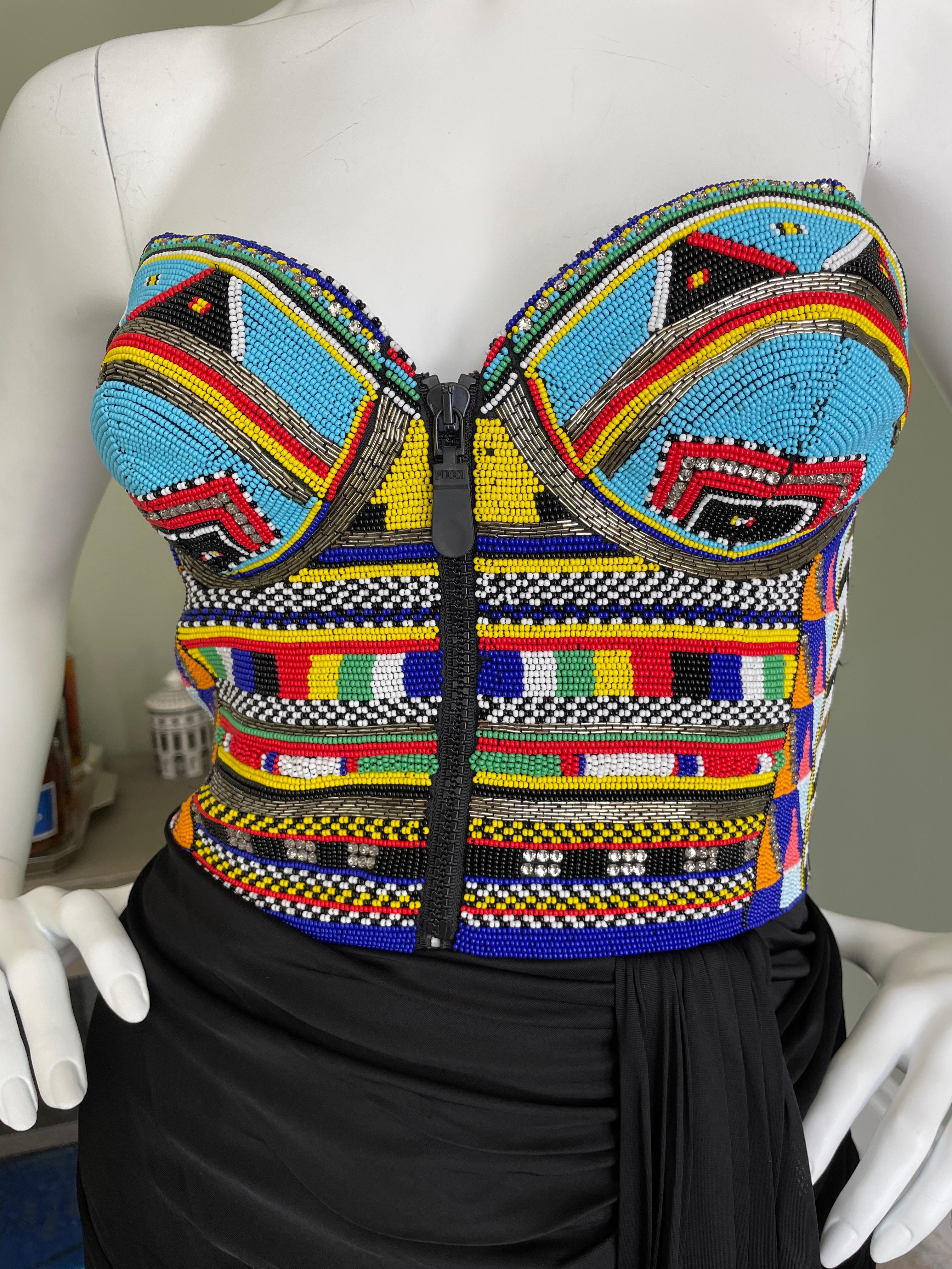 Women's or Men's Emilio Pucci by Peter Dundas Masai Bead Corset Dress 