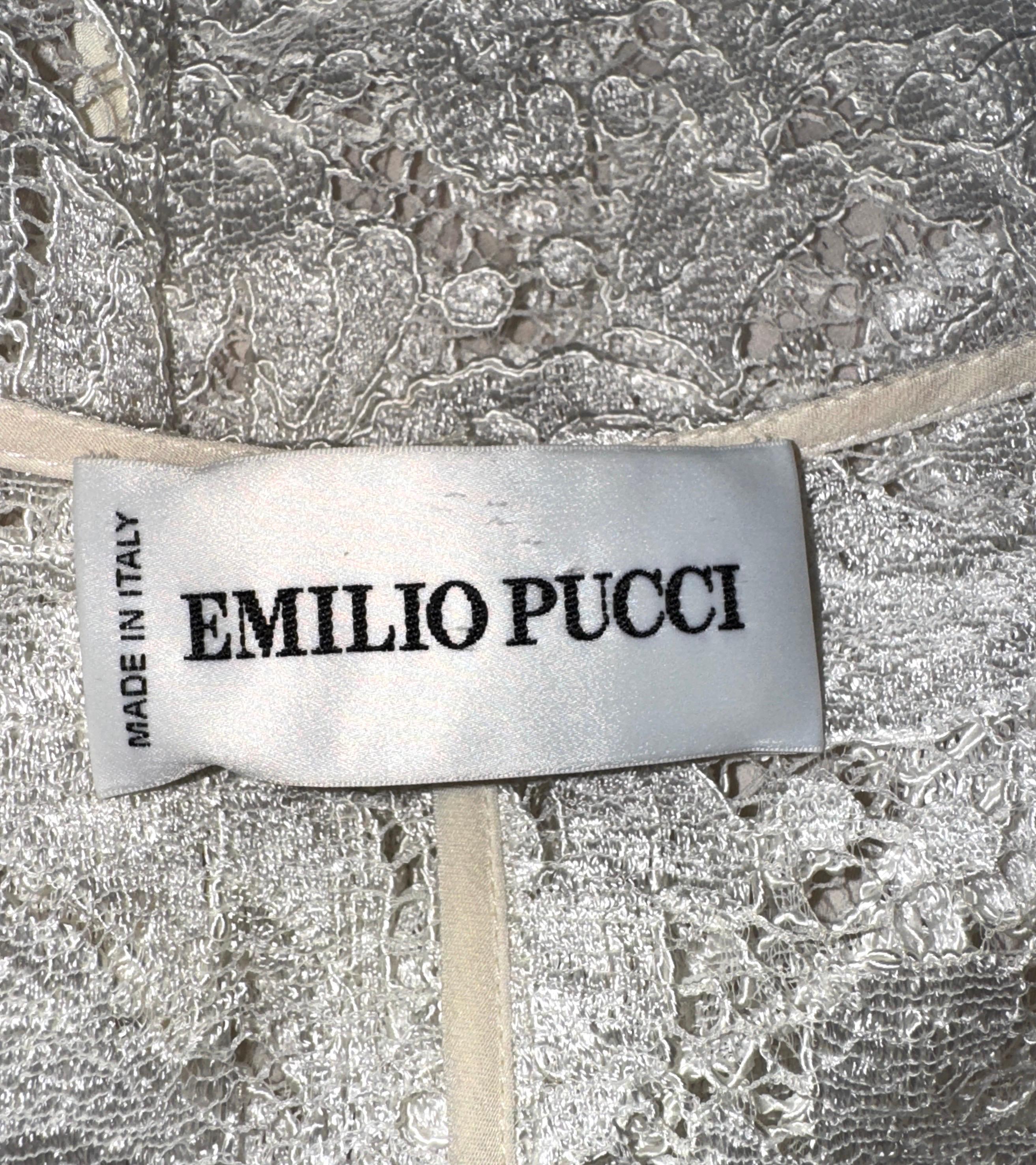 Emilio PUCCI by Peter Dundas Mini robe en dentelle ornée de pompons 38 en vente 7