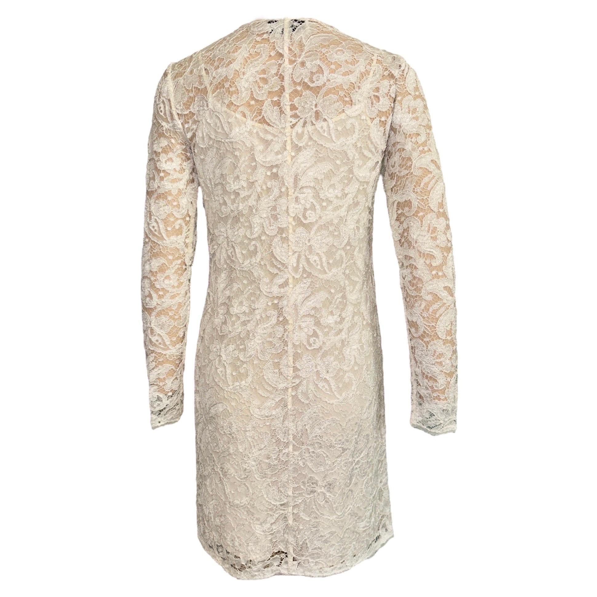Beige Emilio PUCCI by Peter Dundas Mini robe en dentelle ornée de pompons 38 en vente