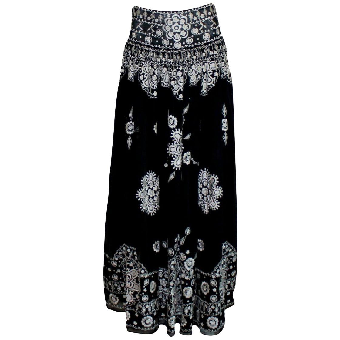 Emilio Pucci by Peter Dundas Signature Embroidered Maxi Skirt