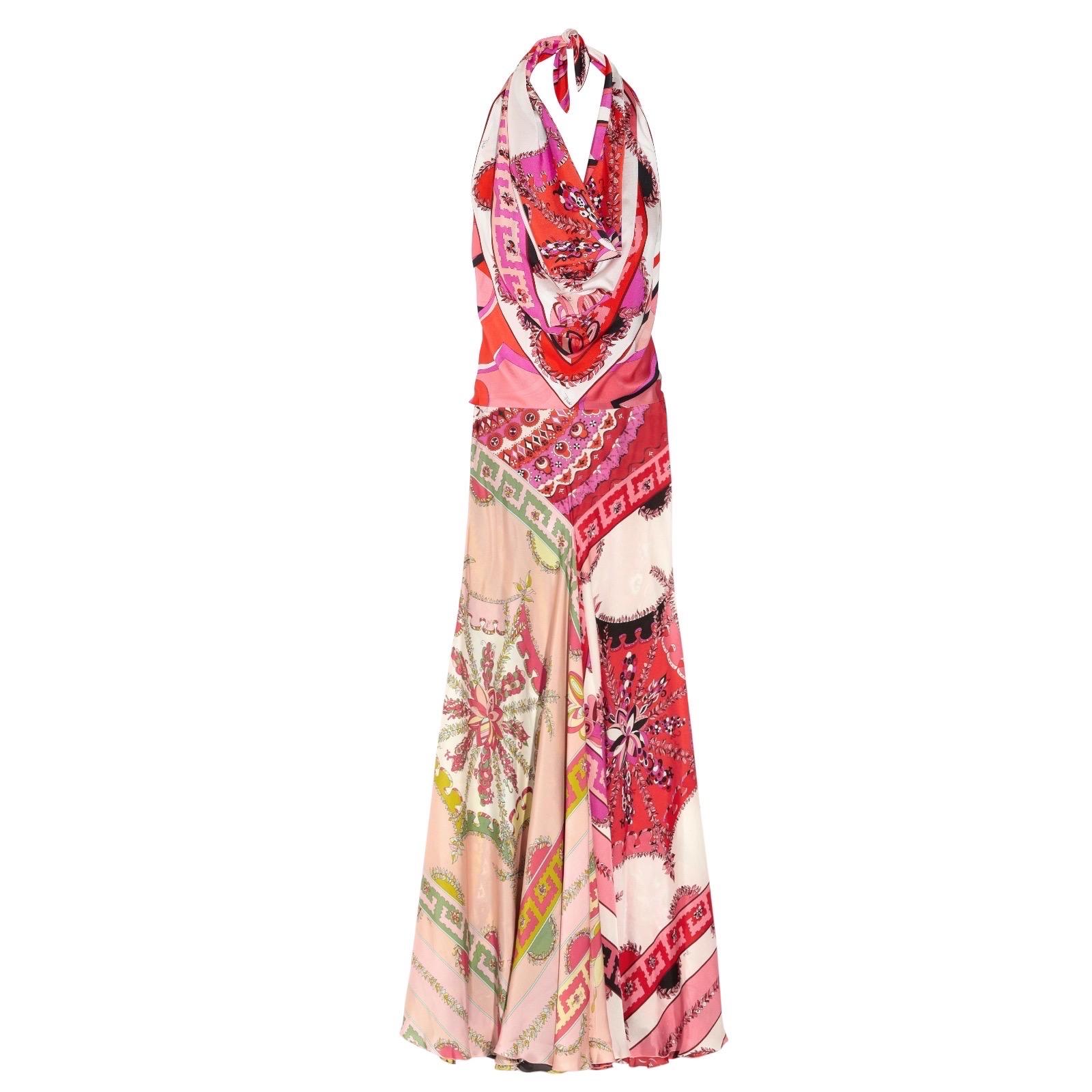 EMILIO PUCCI by Peter Dundas Signature Print Seidenbluse Maxirock Anzug Set 42 im Angebot 13