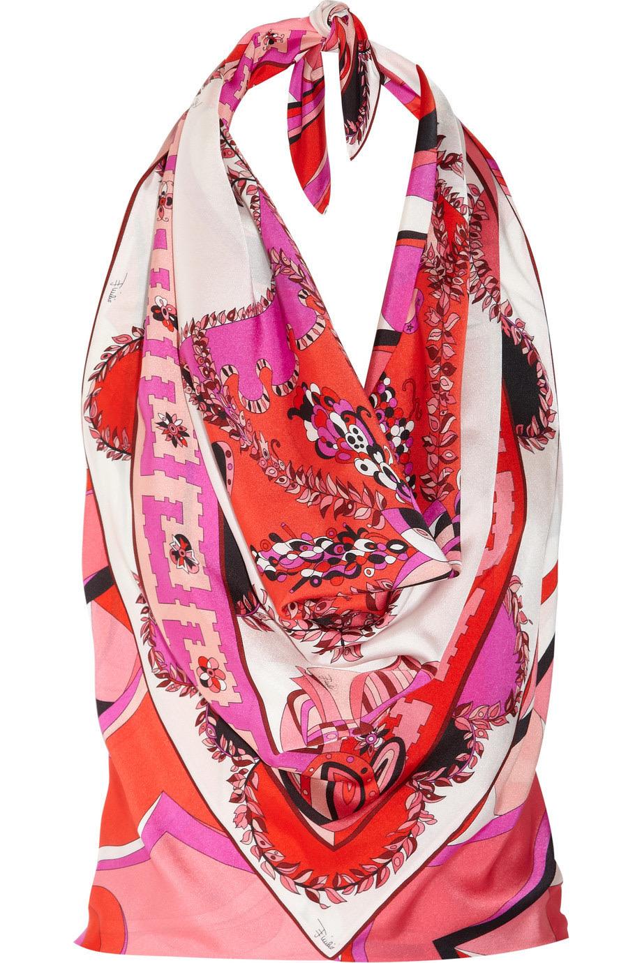 EMILIO PUCCI by Peter Dundas Signature Print Seidenbluse Maxirock Anzug Set 42 im Angebot 4