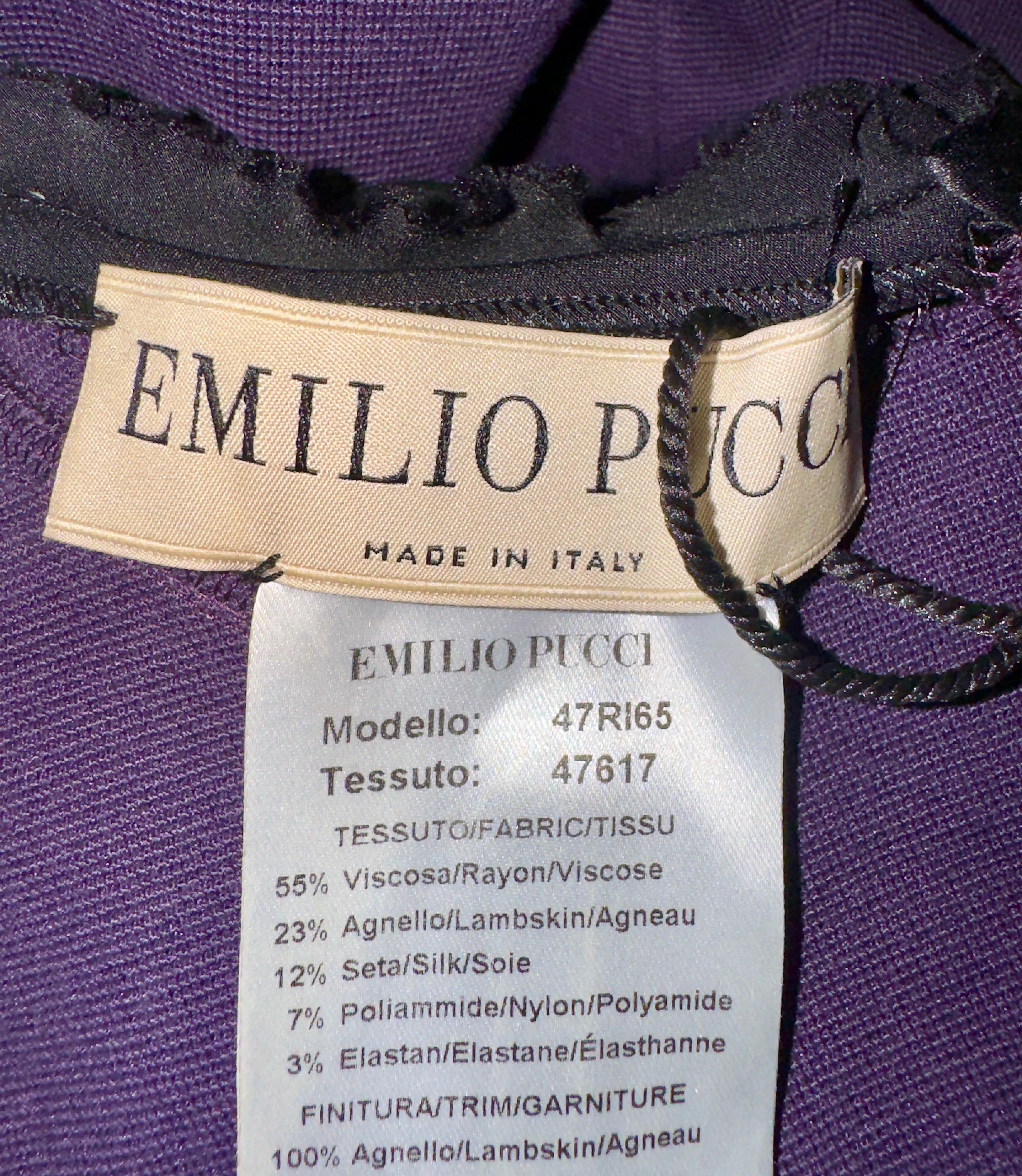 EMILIO PUCCI by Peter Dundas Stretchy Leder-Cocktail-Midikleid mit Schnürung M im Angebot 4