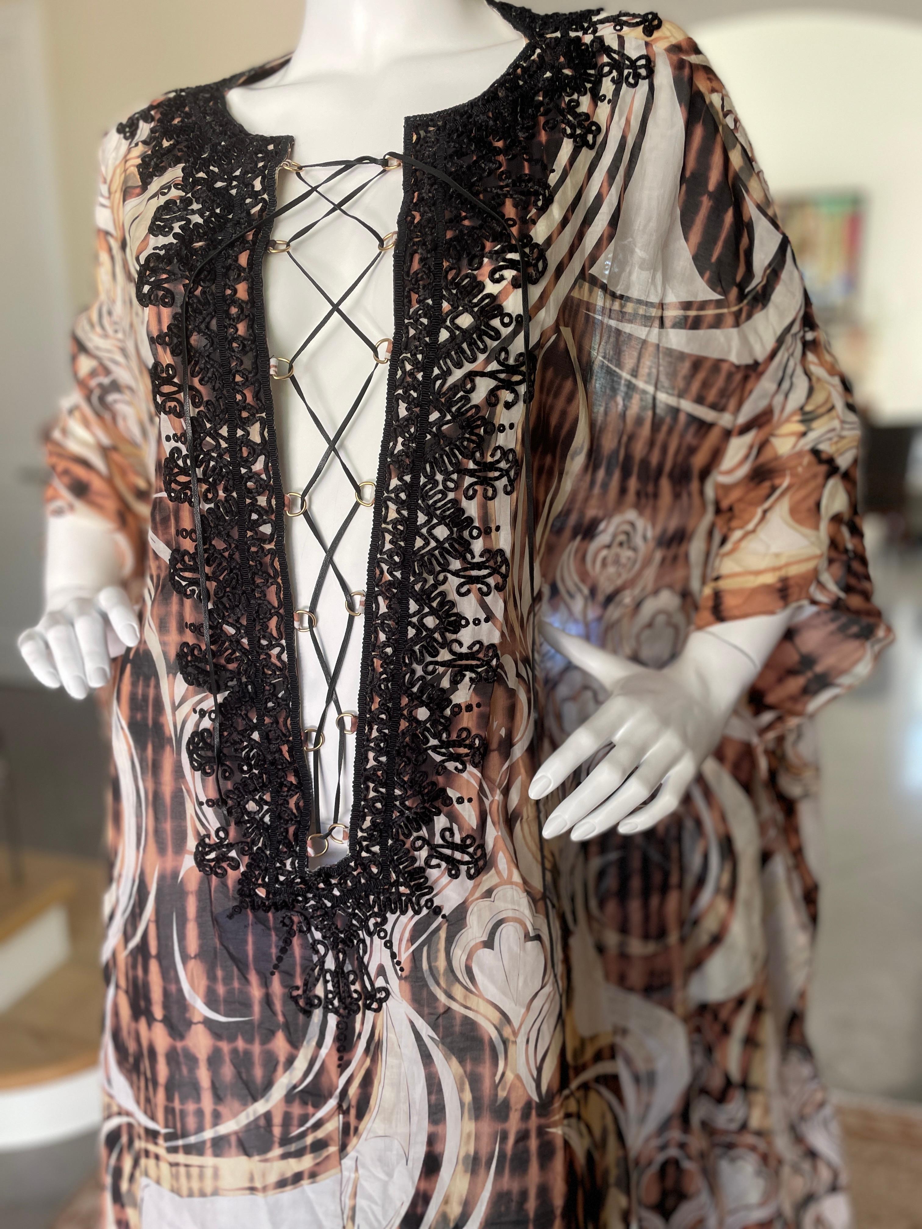 Gray Emilio Pucci by Peter Dundas Vintage Caftan Kaftan Dress with Corset Lacing 