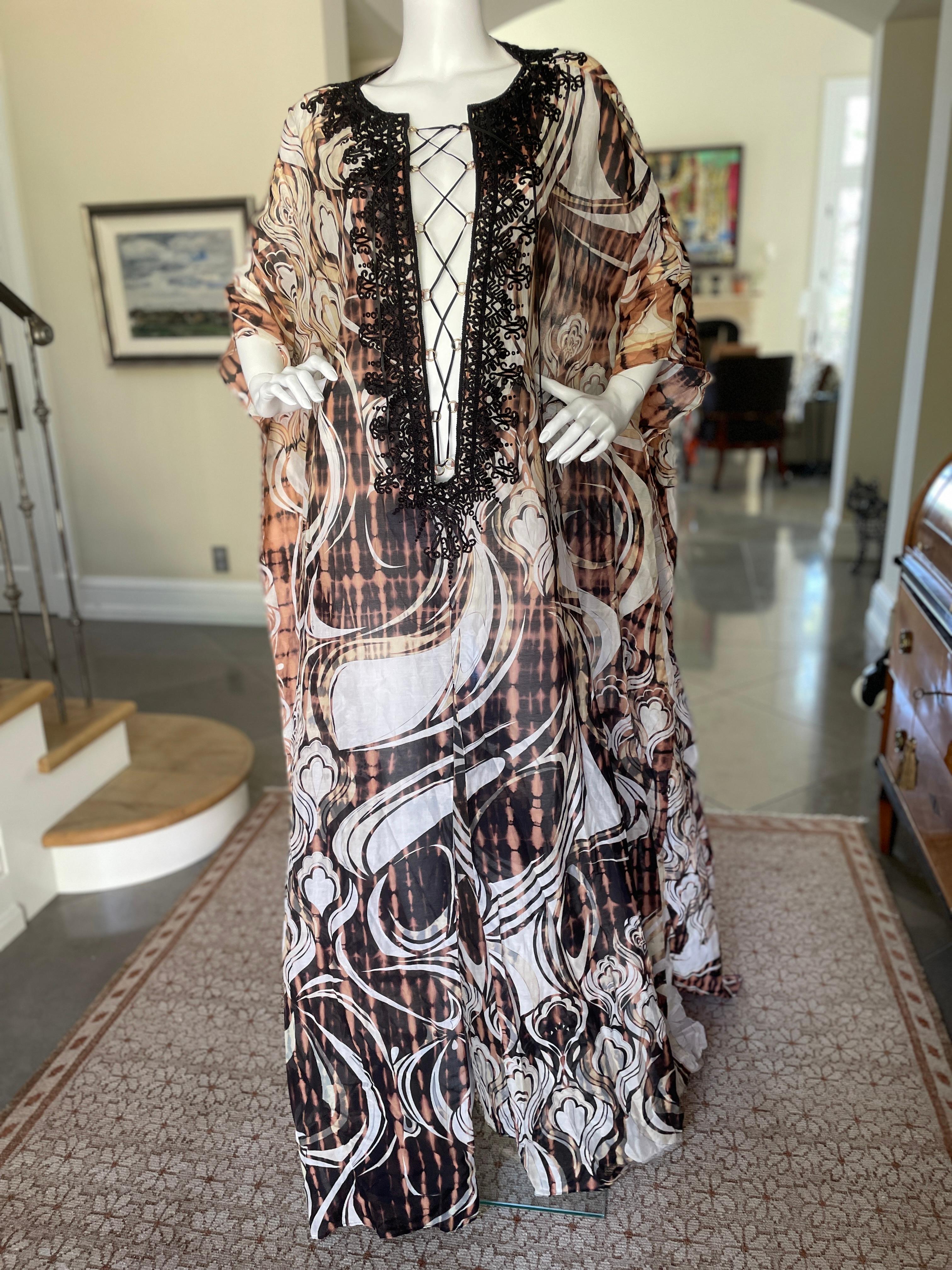 Emilio Pucci by Peter Dundas Vintage Caftan Kaftan Dress with Corset Lacing  In Excellent Condition In Cloverdale, CA