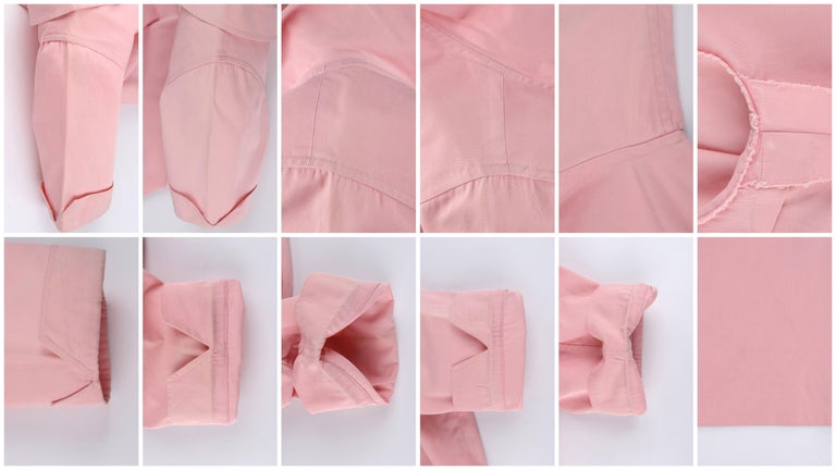 EMILIO PUCCI c.1950’s Pink Button Up Short Sleeve Blouse Top - Early Design For Sale 4