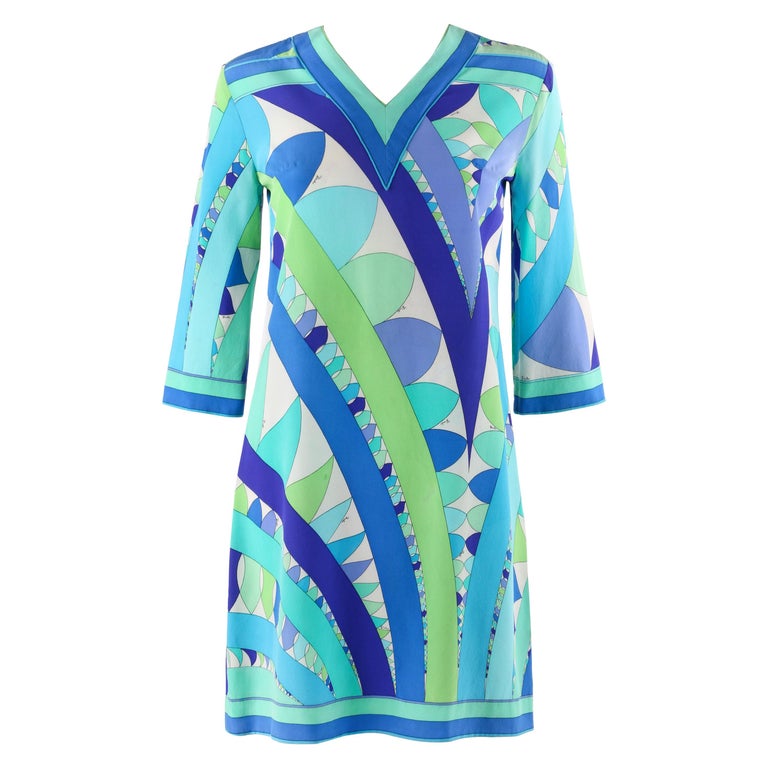 EMILIO PUCCI, anni '60 circa, abito a maniche corte con stampa