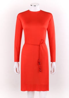 EMILIO PUCCI c.1960’s Coppola E Toppo Belted Scarlet Red Silk Jersey Dress