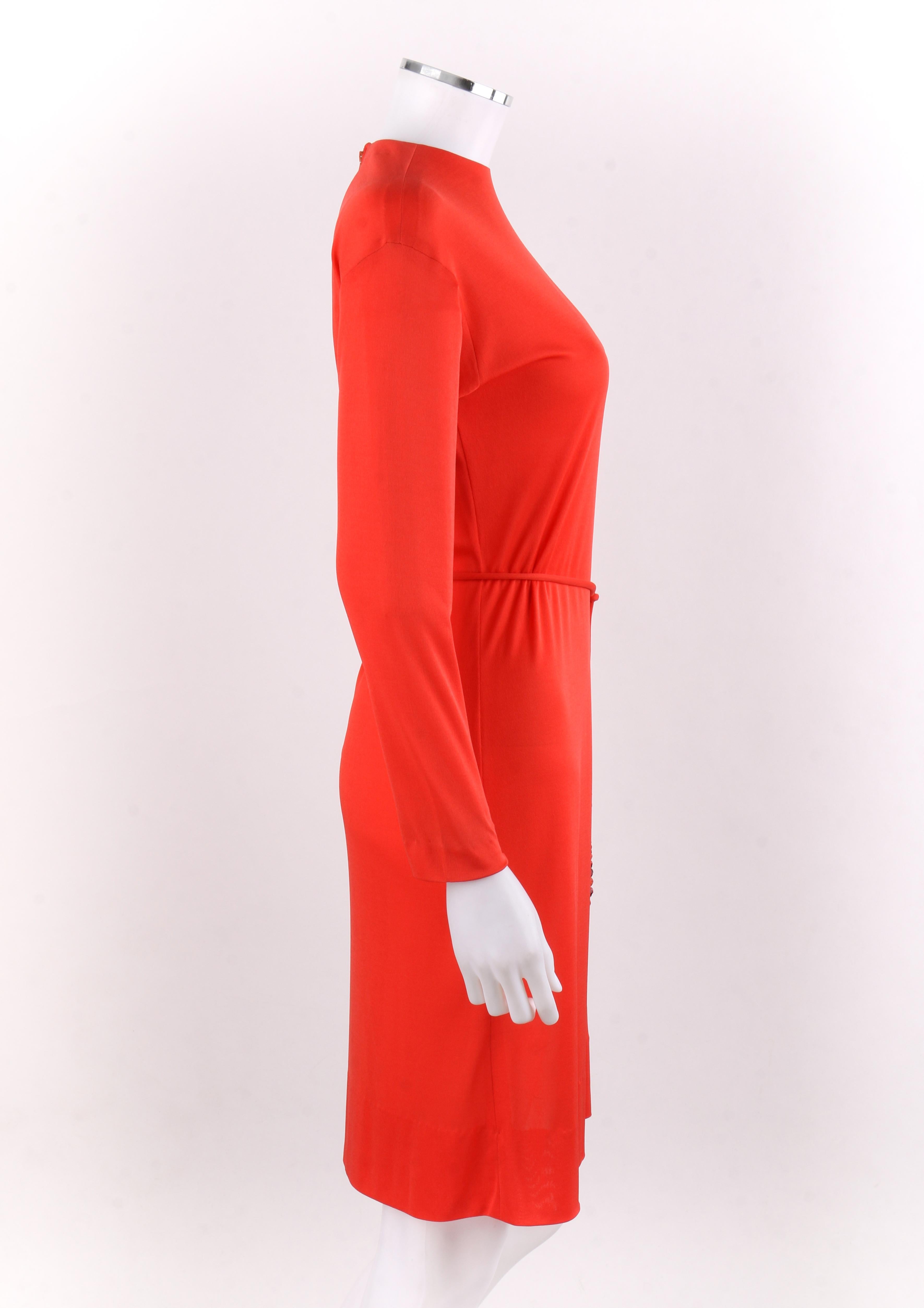 Women's EMILIO PUCCI c.1960’s Coppola E Toppo Belted Scarlet Red Silk Jersey Dress
