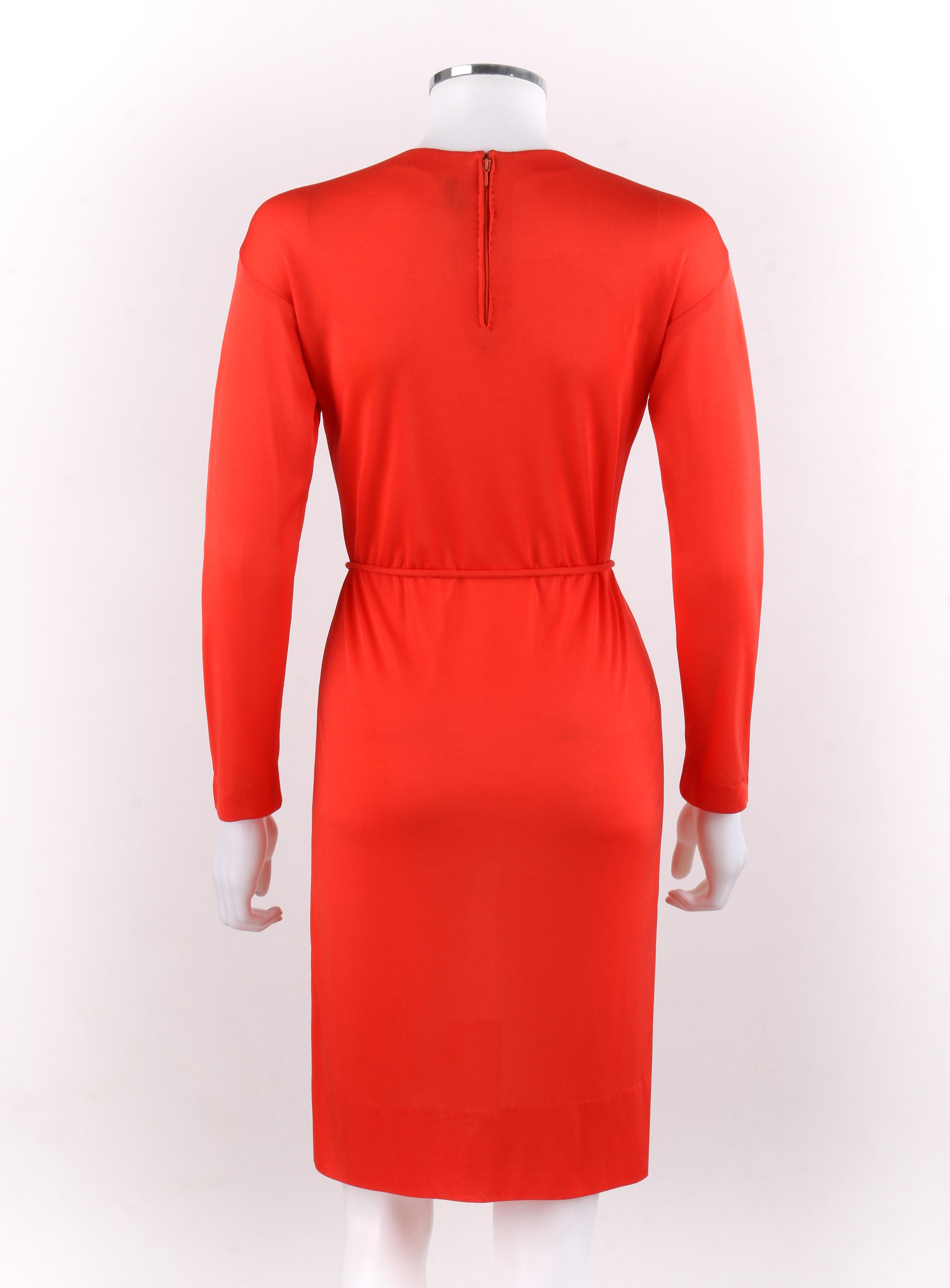 EMILIO PUCCI c.1960’s Coppola E Toppo Belted Scarlet Red Silk Jersey Dress 1