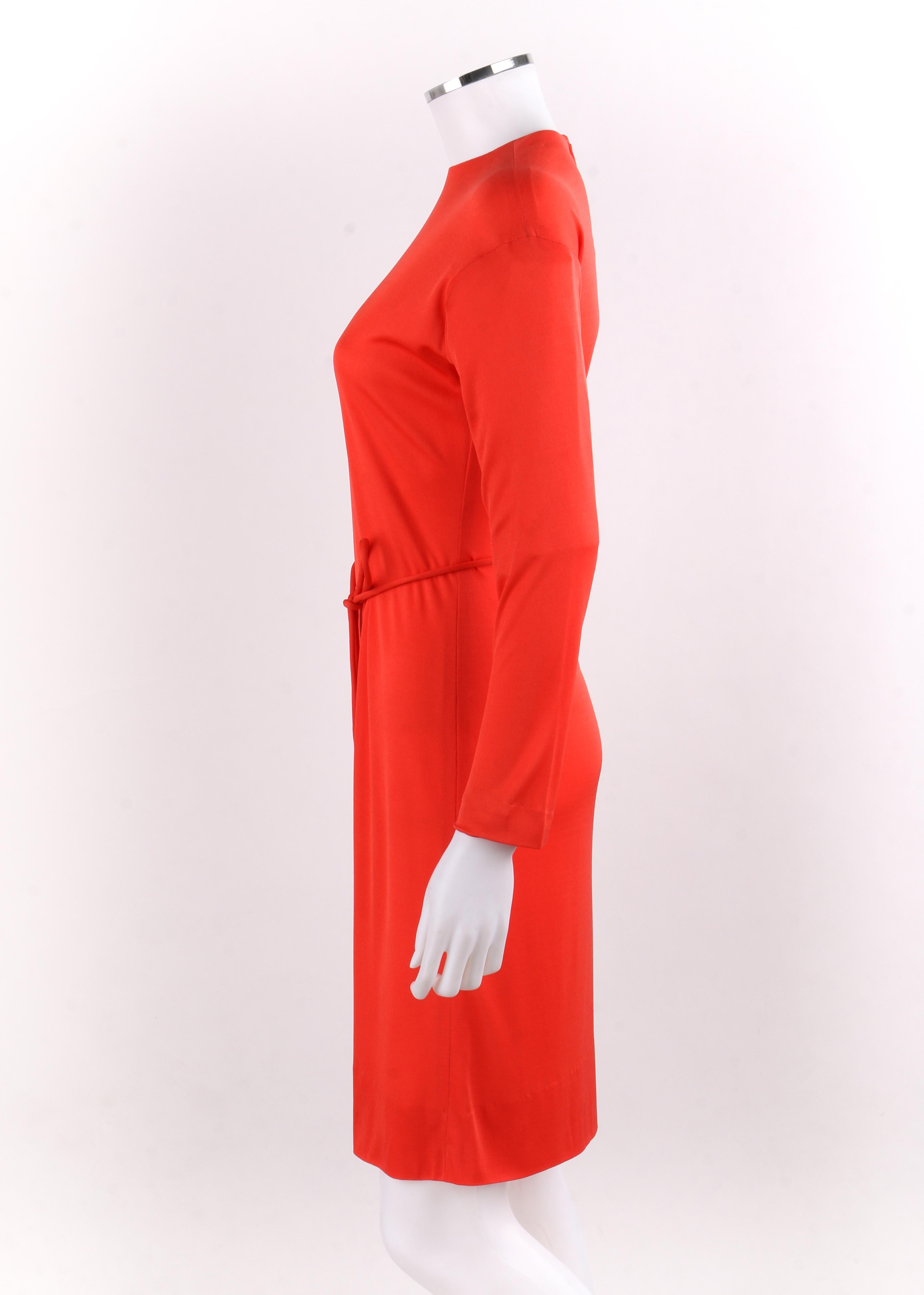 EMILIO PUCCI c.1960’s Coppola E Toppo Belted Scarlet Red Silk Jersey Dress 2