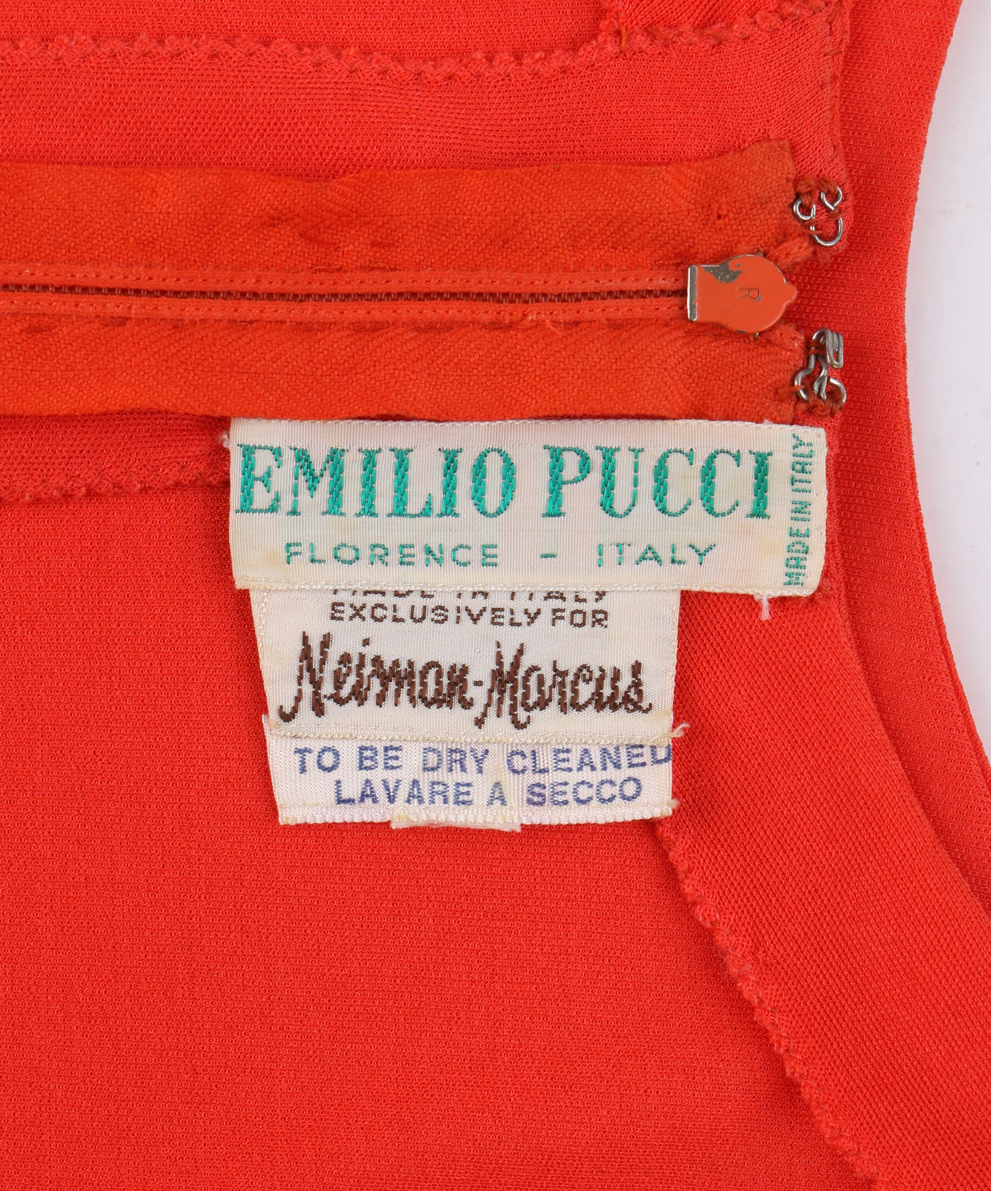 EMILIO PUCCI c.1960’s Coppola E Toppo Belted Scarlet Red Silk Jersey Dress 5