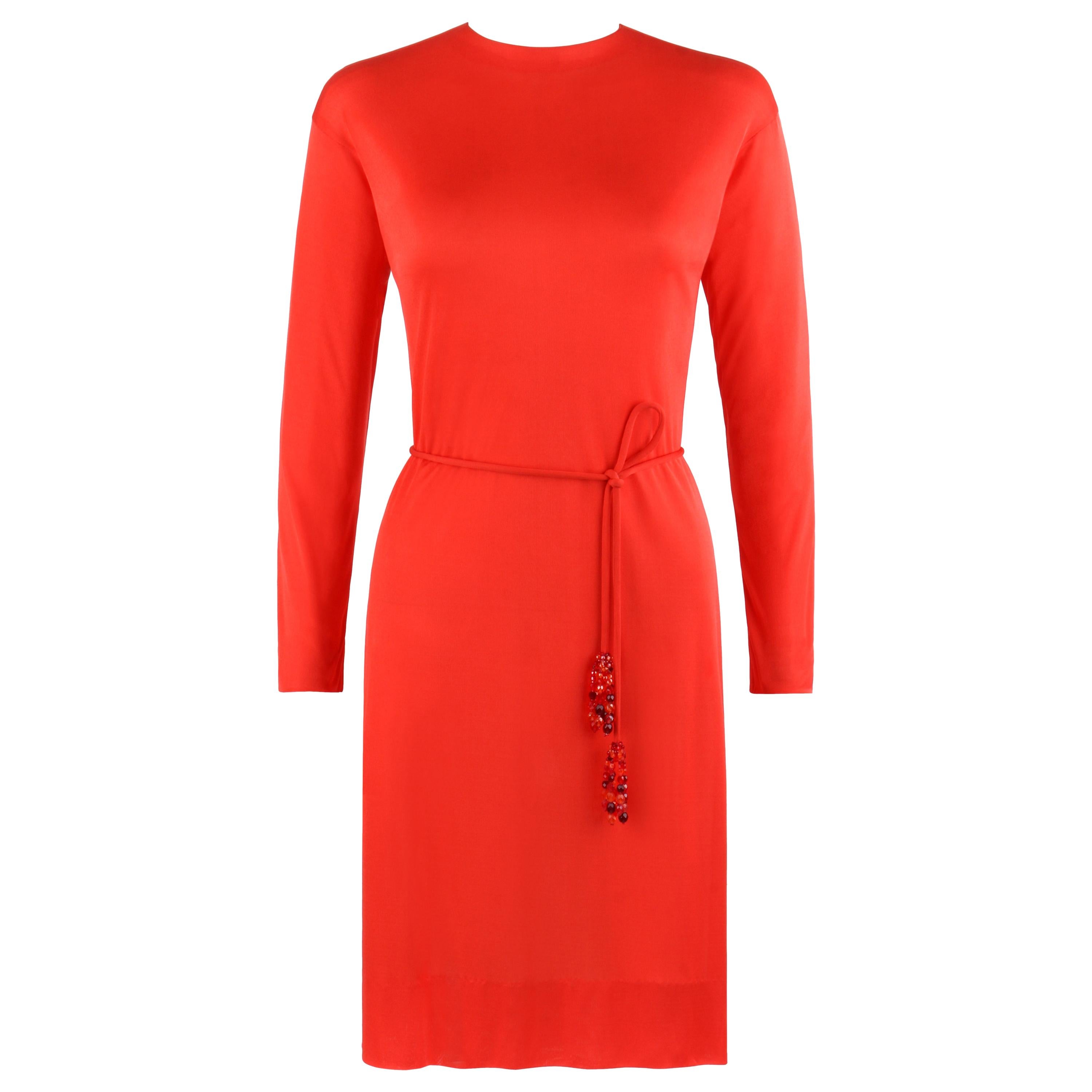 EMILIO PUCCI c.1960’s Coppola E Toppo Belted Scarlet Red Silk Jersey Dress