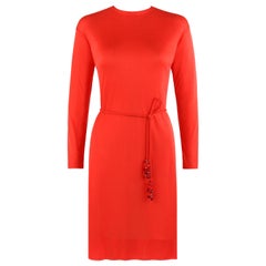 EMILIO PUCCI c.1960’s Coppola E Toppo Belted Scarlet Red Silk Jersey Dress