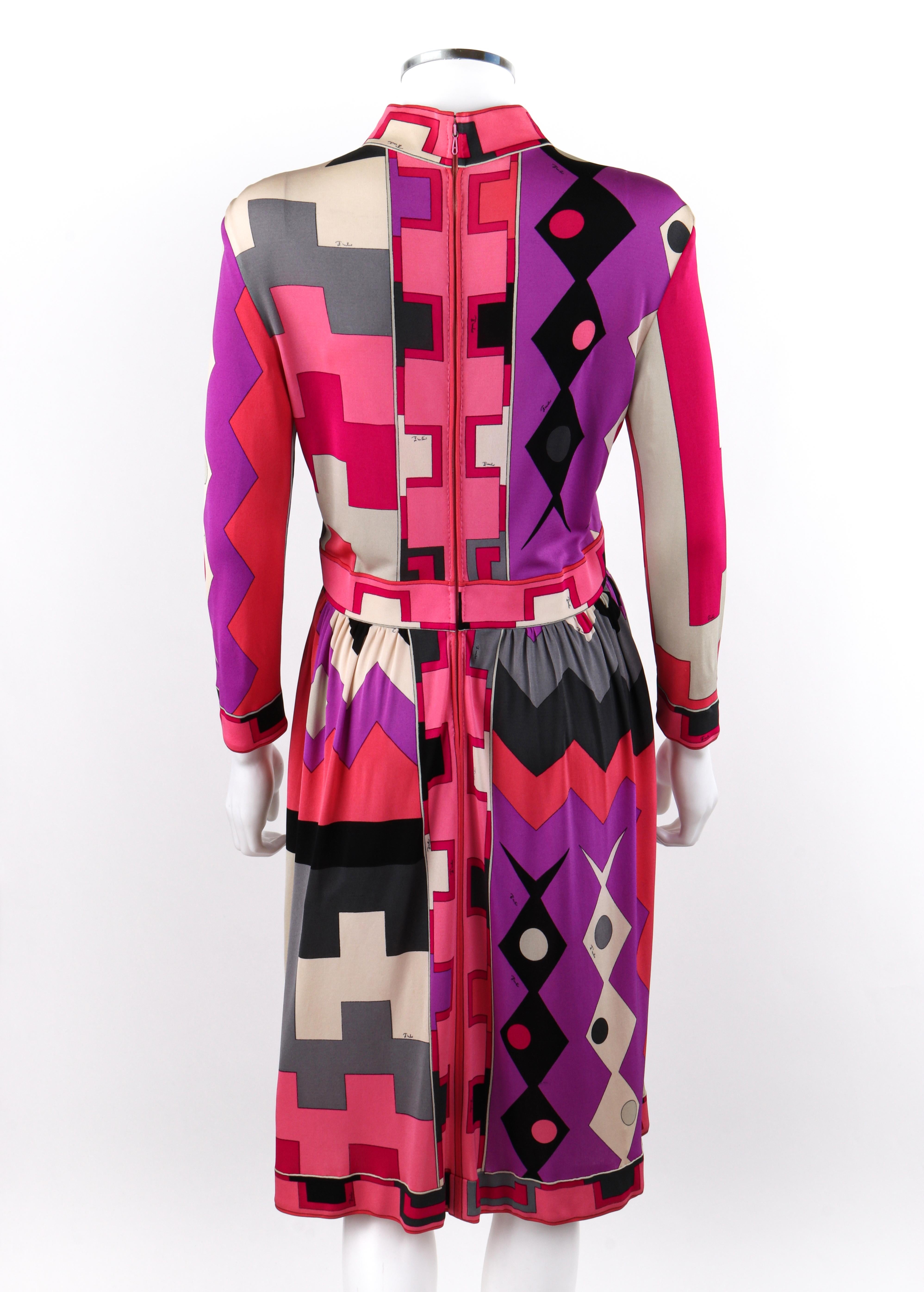 geometry multi print v-neck kimono dress