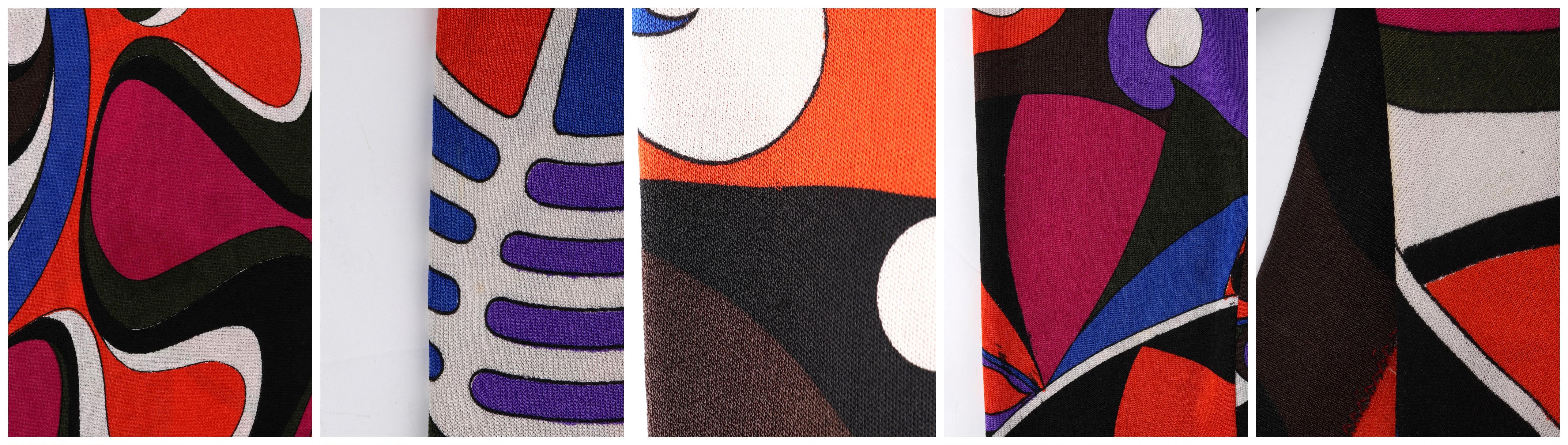 Emilio Pucci - Haut en jersey de soie imprimé signature à motifs géométriques abstraits et à vagues, circa années 1960 en vente 3