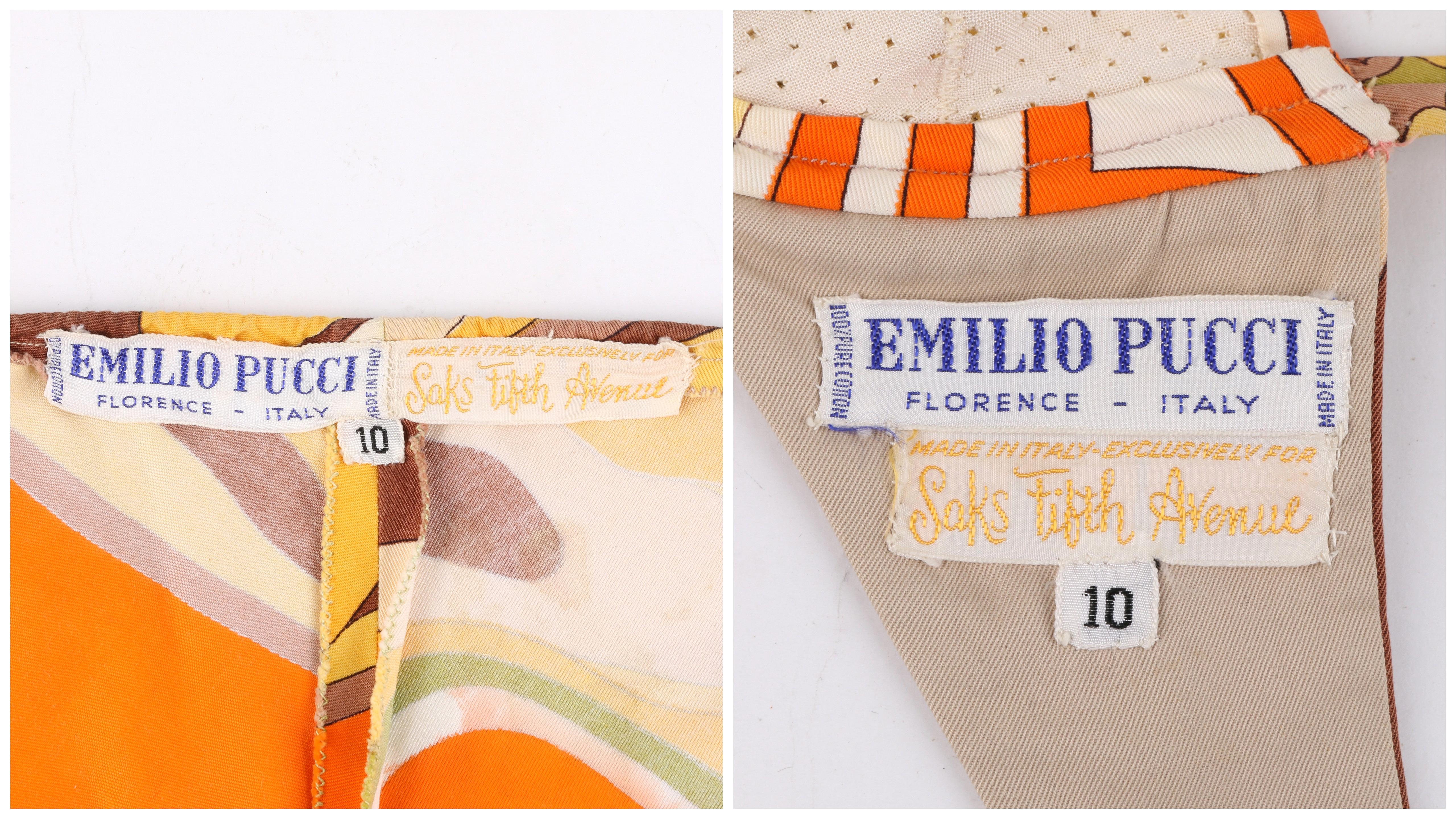 Women's EMILIO PUCCI c.1960’s Multi-color Signature Print Two Piece Bikini Swimsuit
