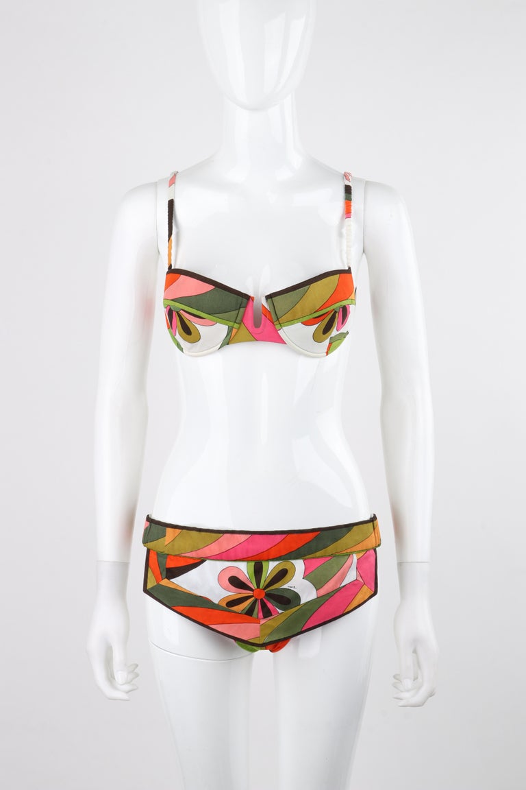 EMILIO PUCCI ビキニ Emilio Pucci Bikini Swimsuit Size 38 Rare Pink Orange Used