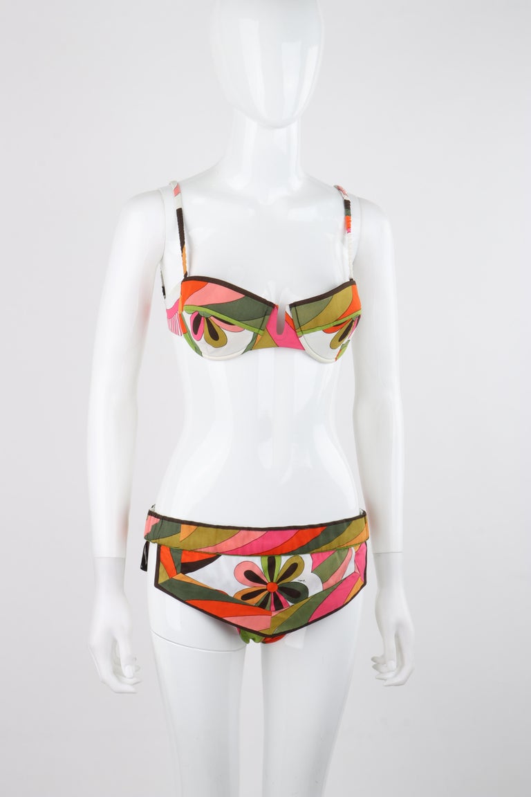 EMILIO PUCCI c.1960's Multicolor Floral Op Art 2 Piece EMILIO PUCCI c.1960's Multicolor Floral Op Art 2 Piece