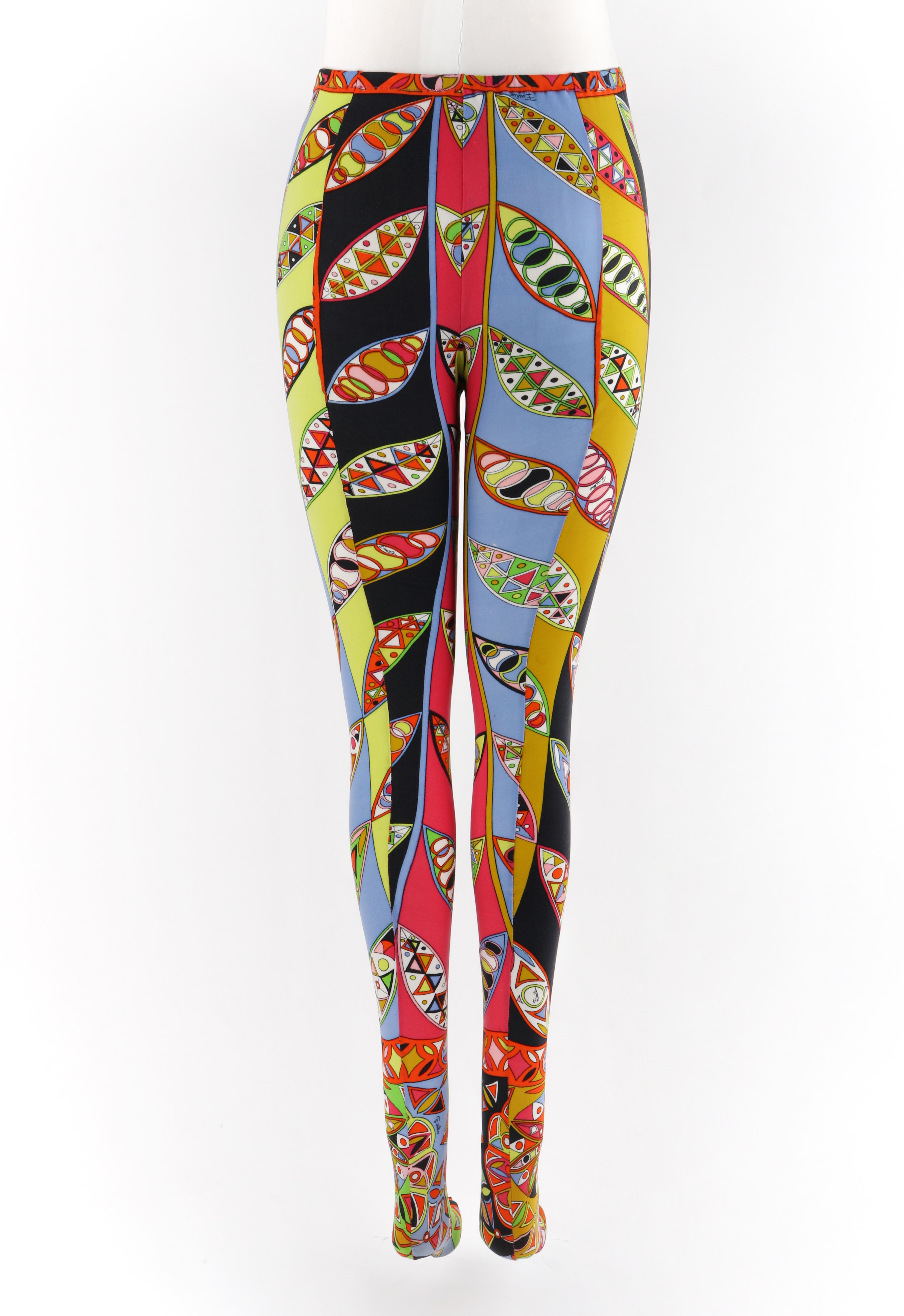 EMILIO PUCCI - Legging à imprimé kaléidoscope multicolore, années 1960 État moyen - En vente à Thiensville, WI