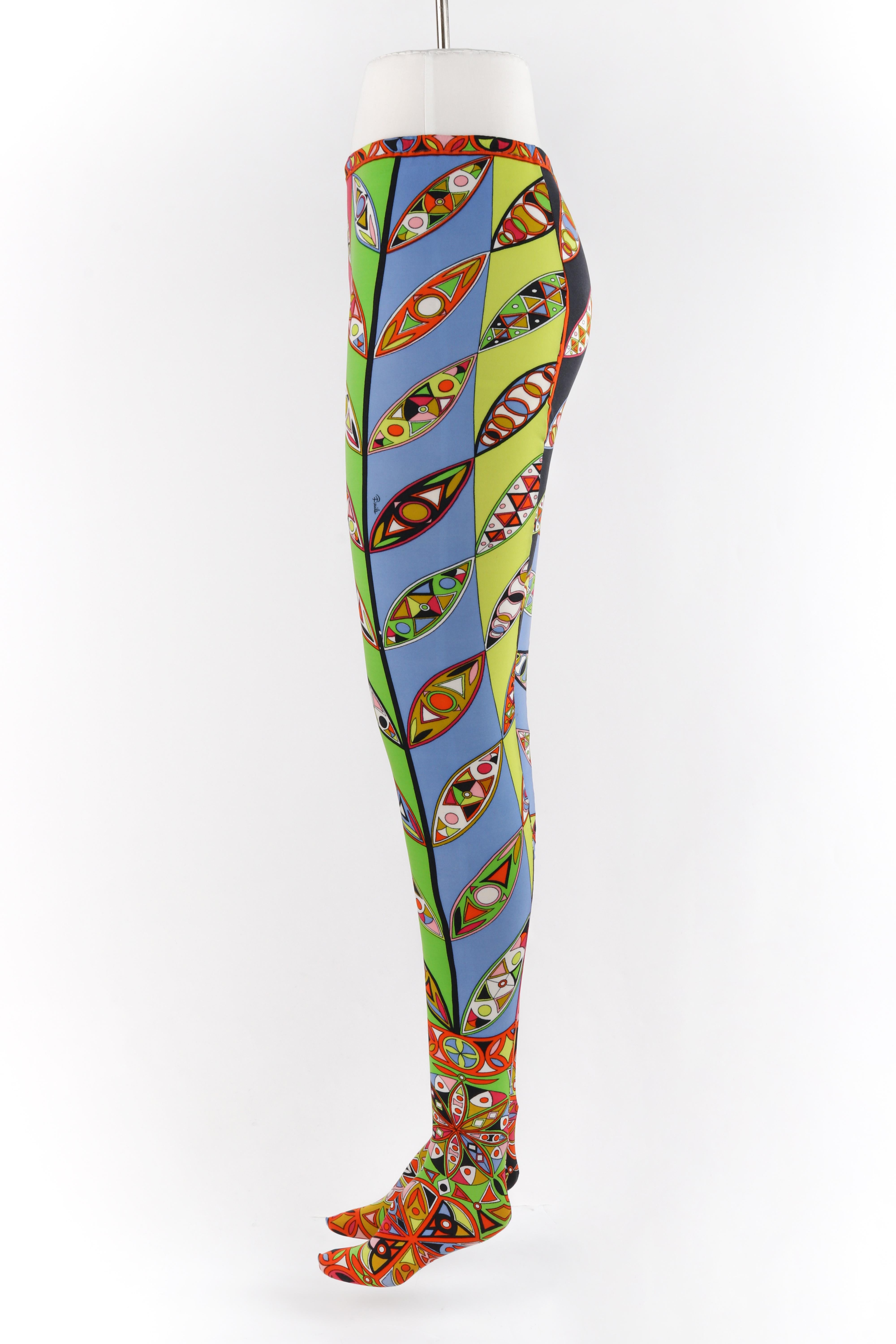 EMILIO PUCCI - Legging à imprimé kaléidoscope multicolore, années 1960 Pour femmes en vente