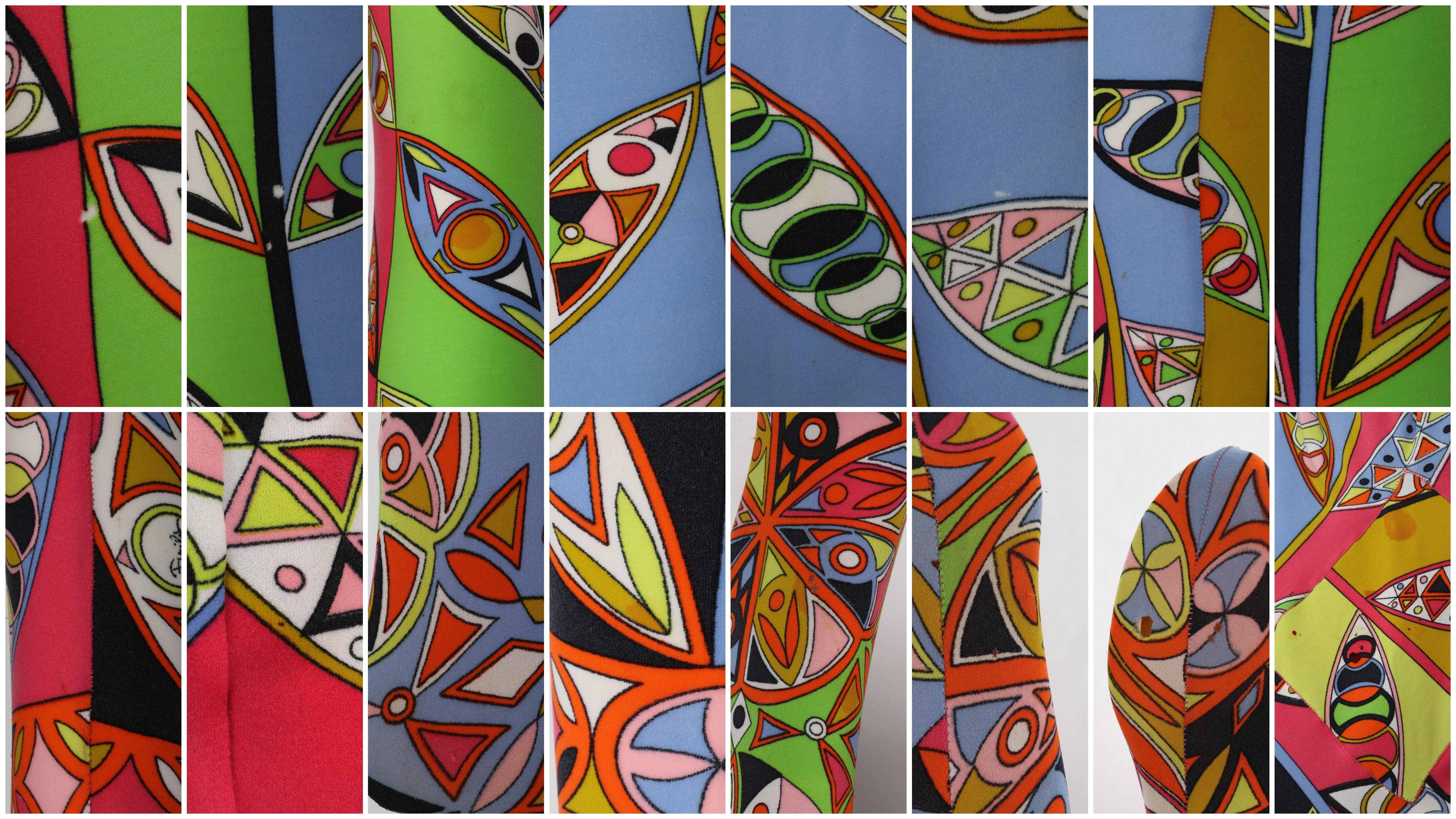 EMILIO PUCCI c.1960’s Multicolor Signature Kaleidoscope Print Stocking Leggings For Sale 1