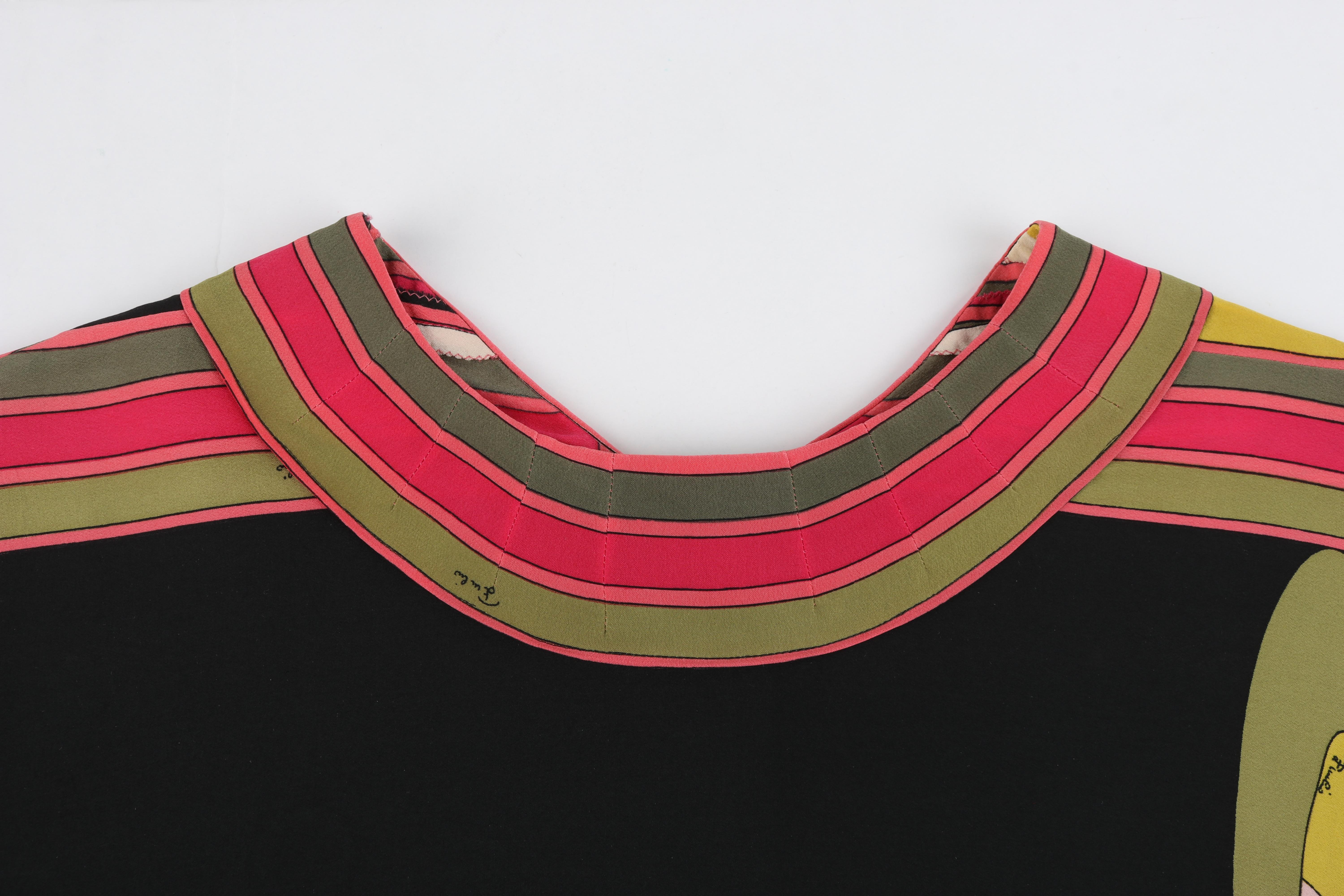 EMILIO PUCCI c.1960's Multicolor Silk Abstract Mod Print Tunic Mini Dress For Sale 6