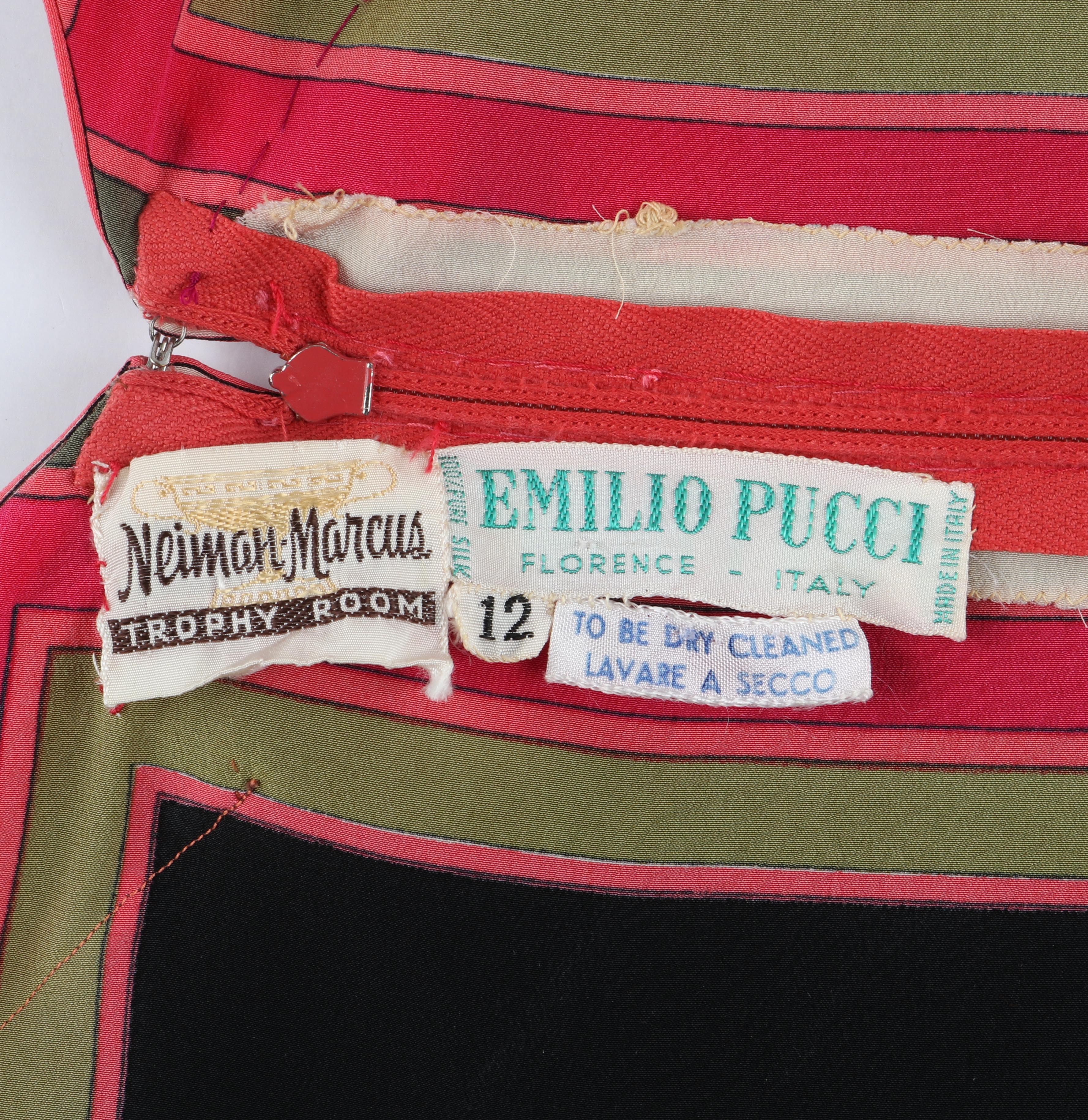 EMILIO PUCCI ca. 1960er Mehrfarbiges Minikleid aus Seide mit abstraktem Mod-Druck 7