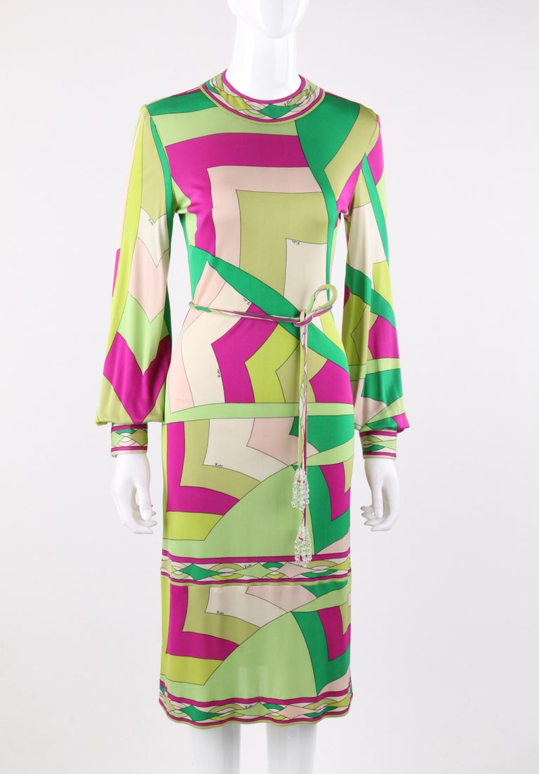 EMILIO PUCCI c.1960's Signature Print Silk Knit Coppola E