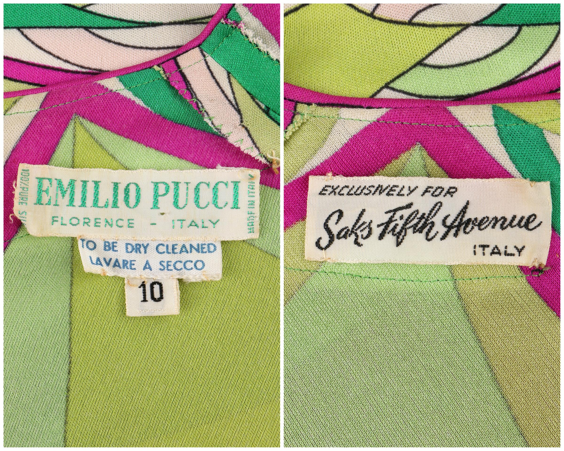 EMILIO PUCCI c.1960's Signature Print Silk Knit Coppola E Toppo Shift Dress For Sale 1