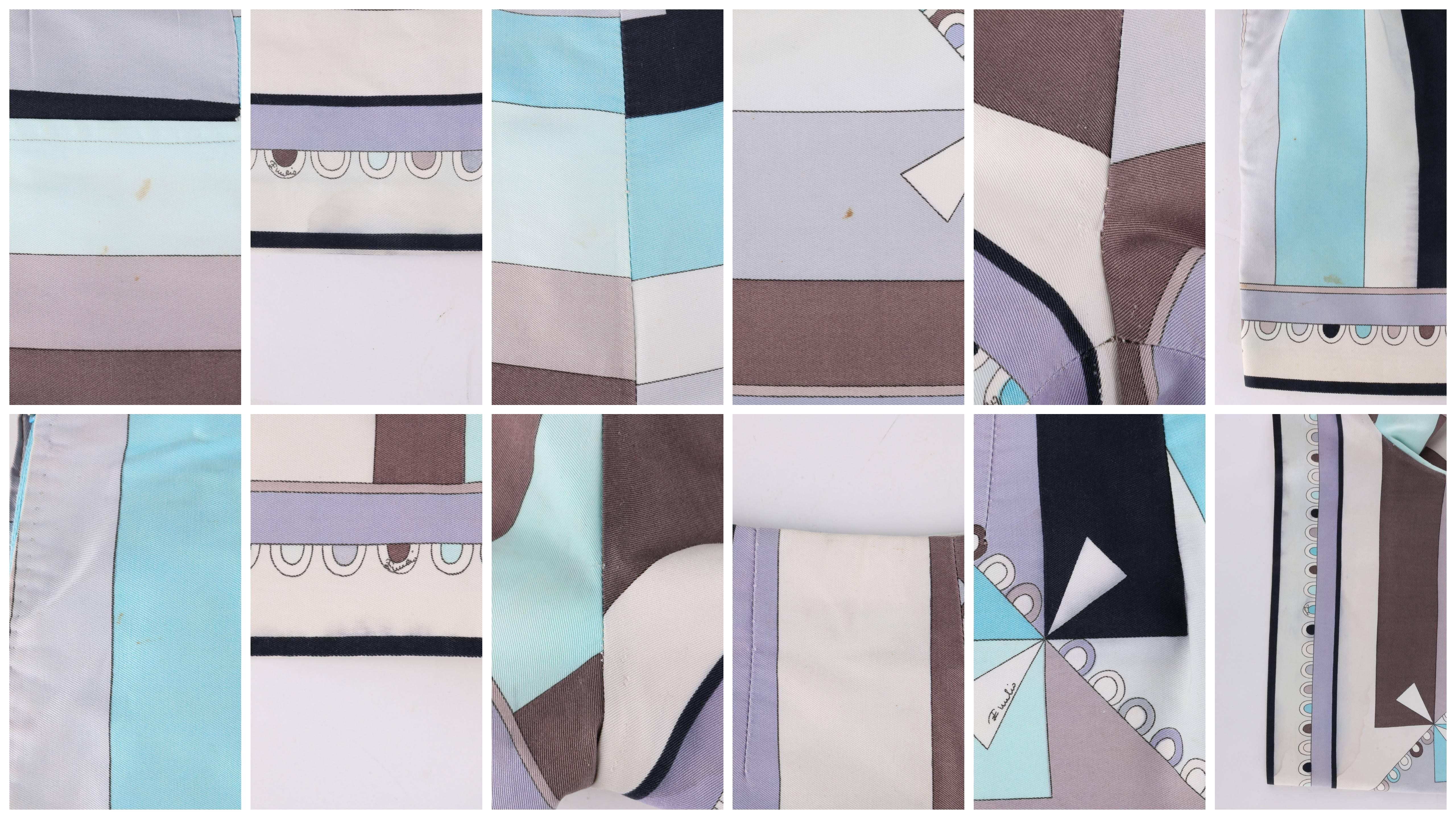 EMILIO PUCCI ca. 1968 „Colletti“ Graue Multicolor-Shorts mit geometrischem Muster im Angebot 4