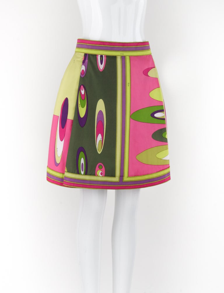 スカート vintage EMILIO PUCCI multi skirt dw Emilio Pucci Vintage Women's Skirt Abstract Pattern