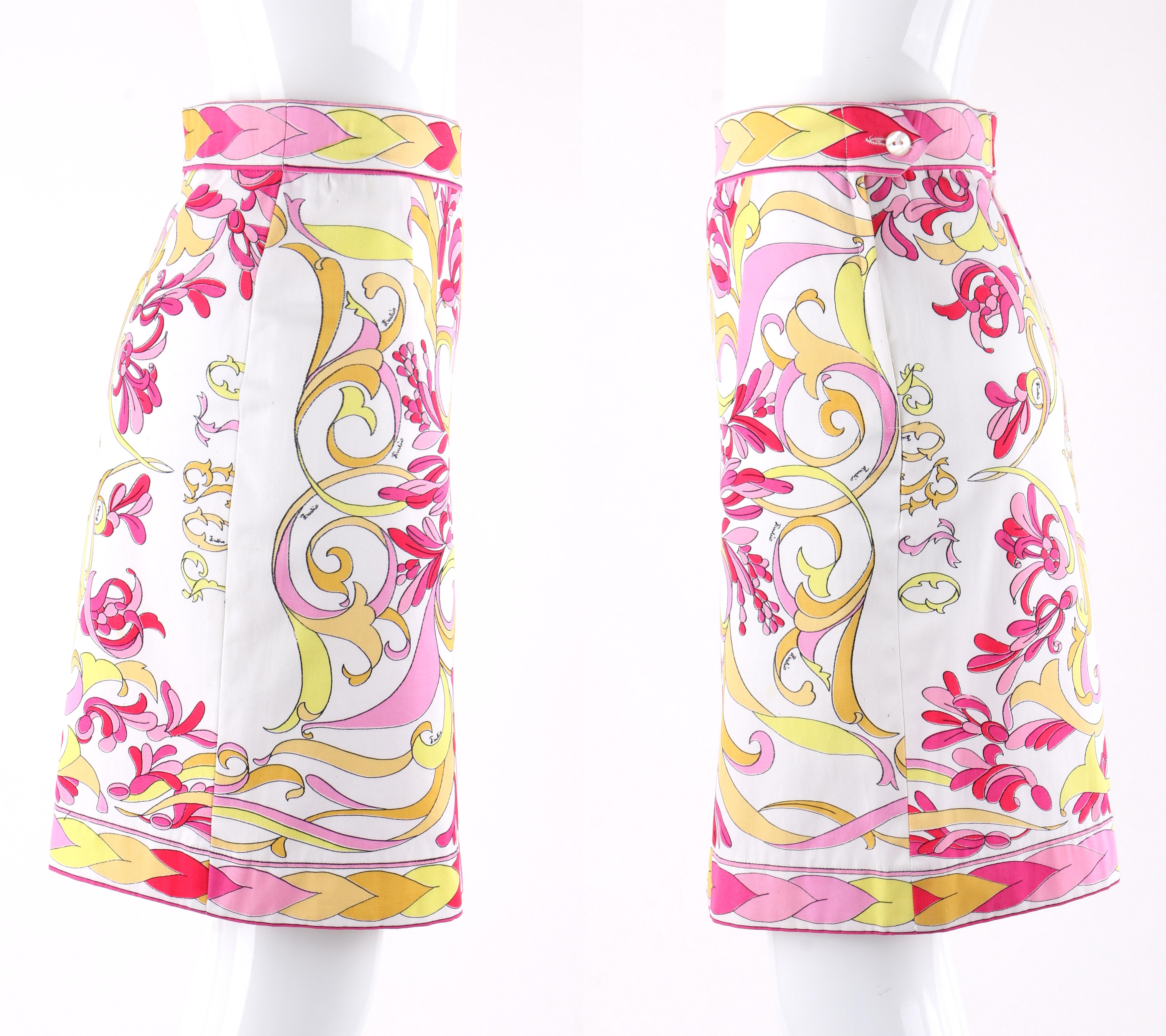 Emilio Pucci c.1970 2pc Multi-Color Signature Print Tank Top Skirt Dress Set in vendita 1