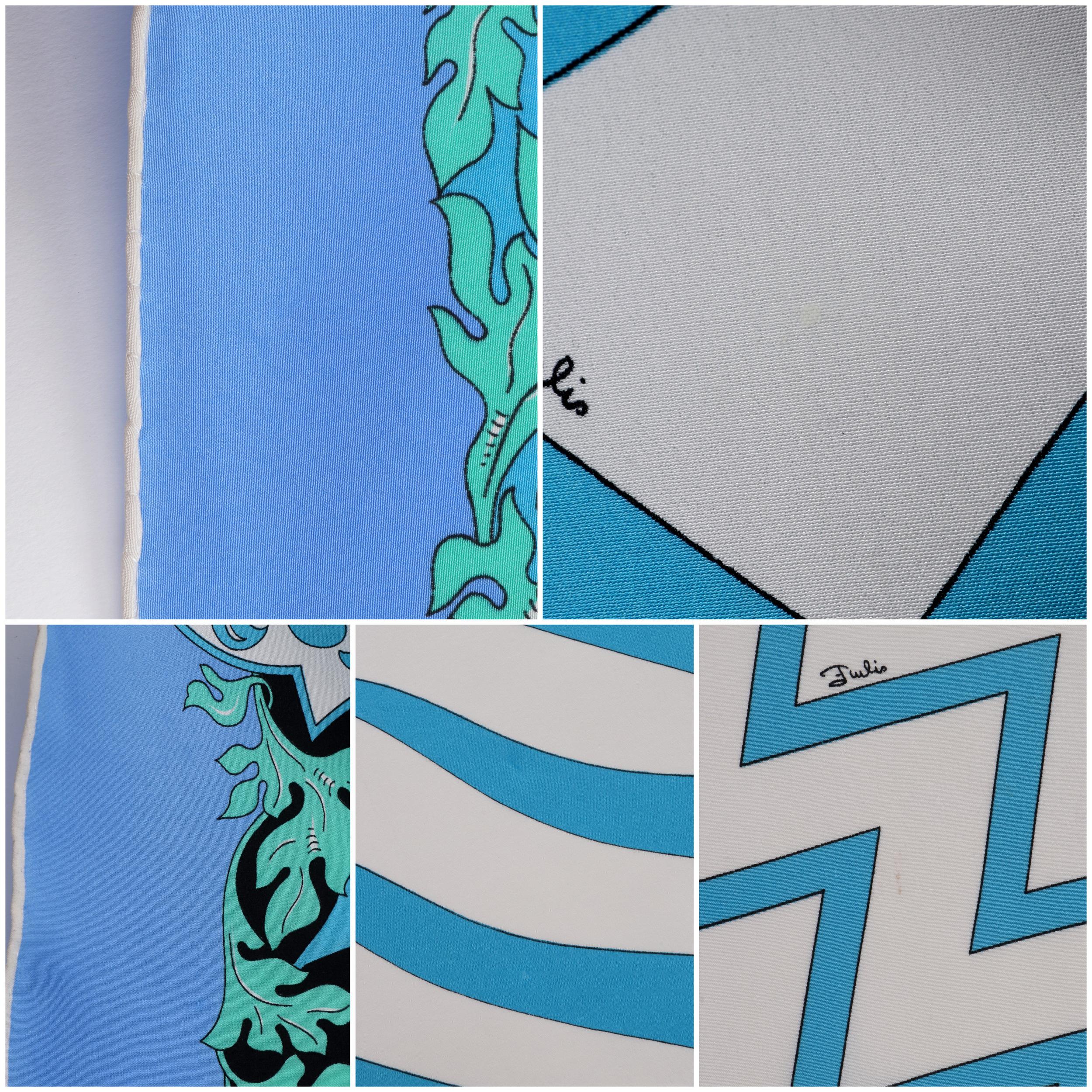 EMILIO PUCCI c.1970's Pañuelo de seda con estampado geométrico 
