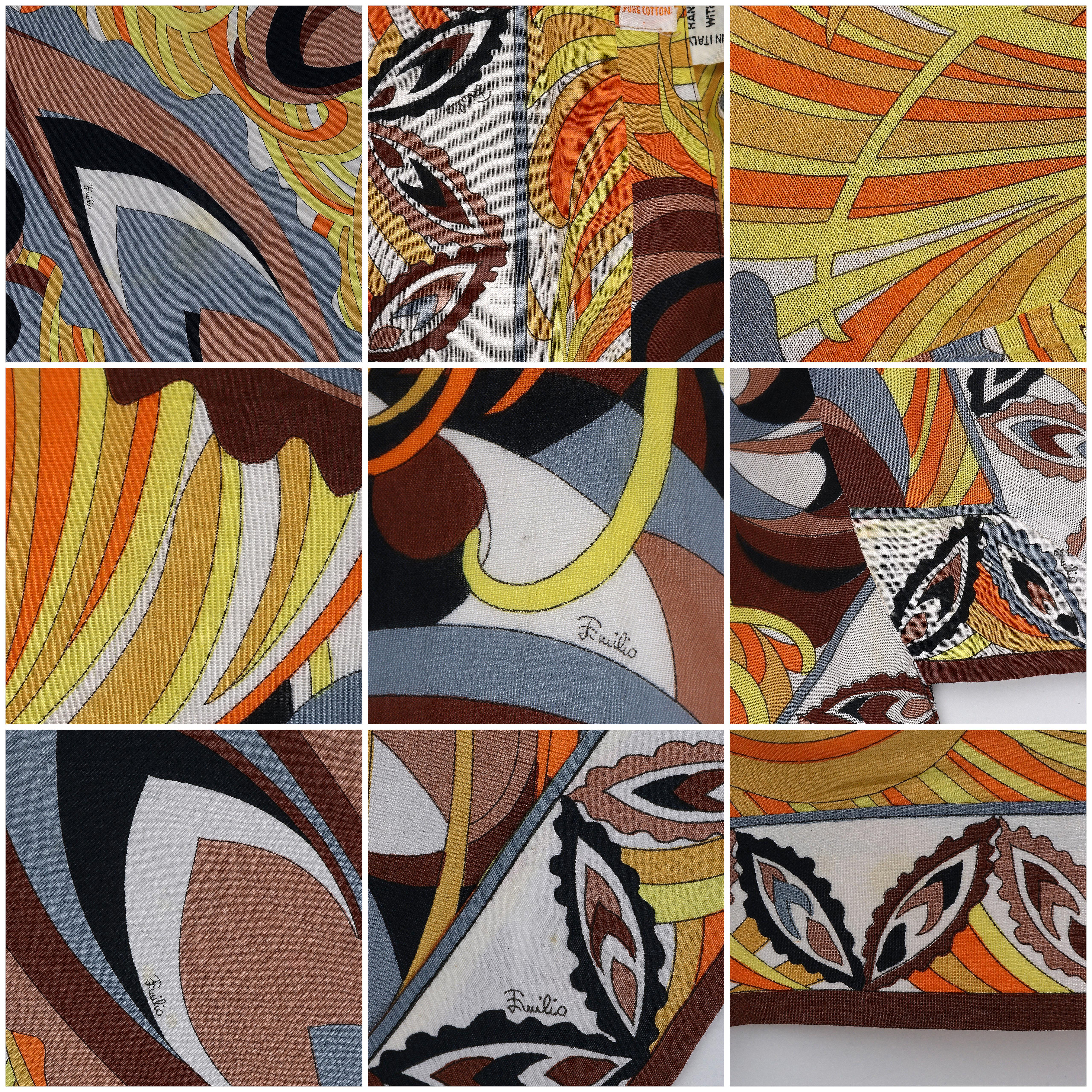 A.I.C. 1970, camicetta con stampa floreale a farfalla Op Art, camicetta e gonna in vendita 10