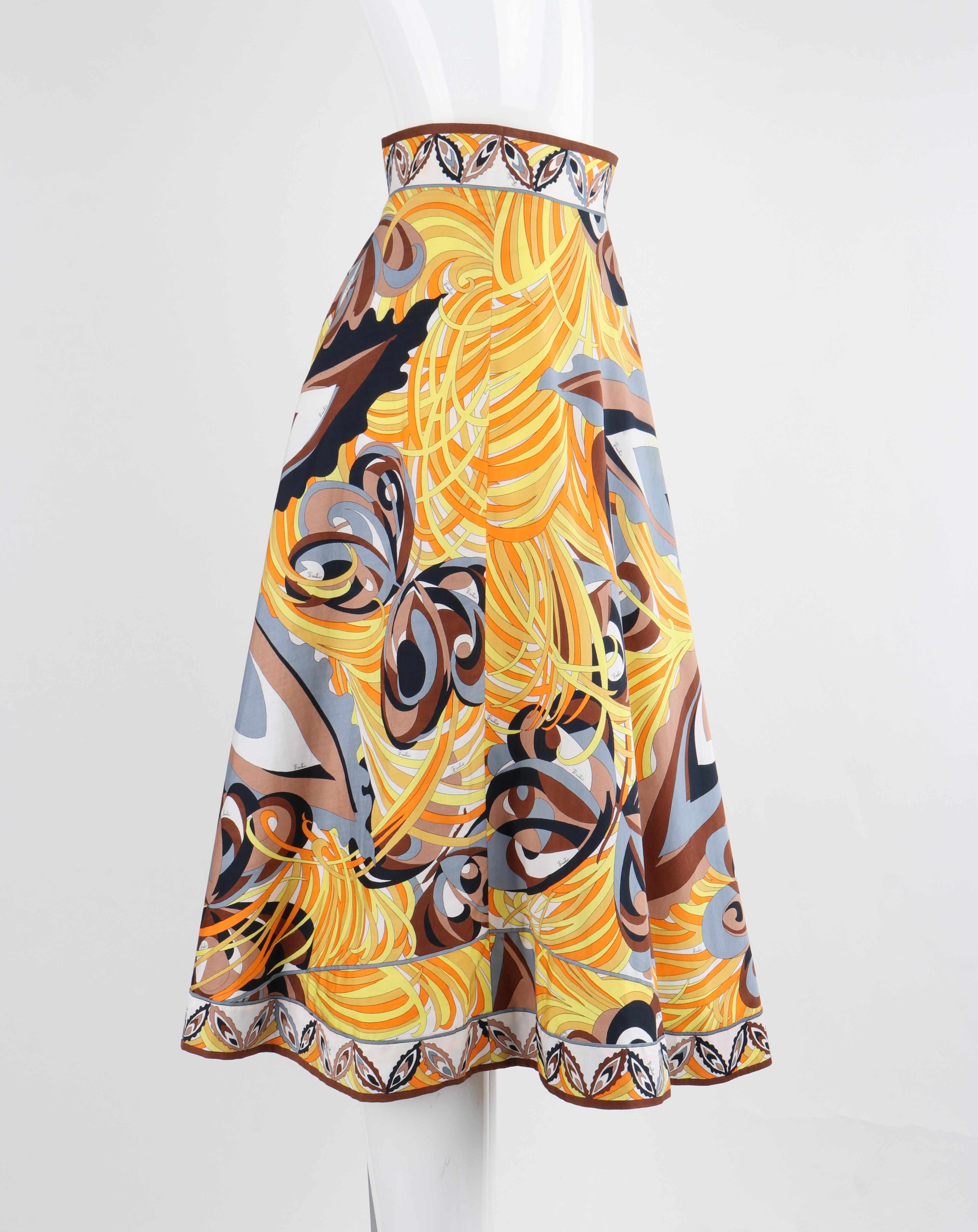 A.I.C. 1970, camicetta con stampa floreale a farfalla Op Art, camicetta e gonna in vendita 3
