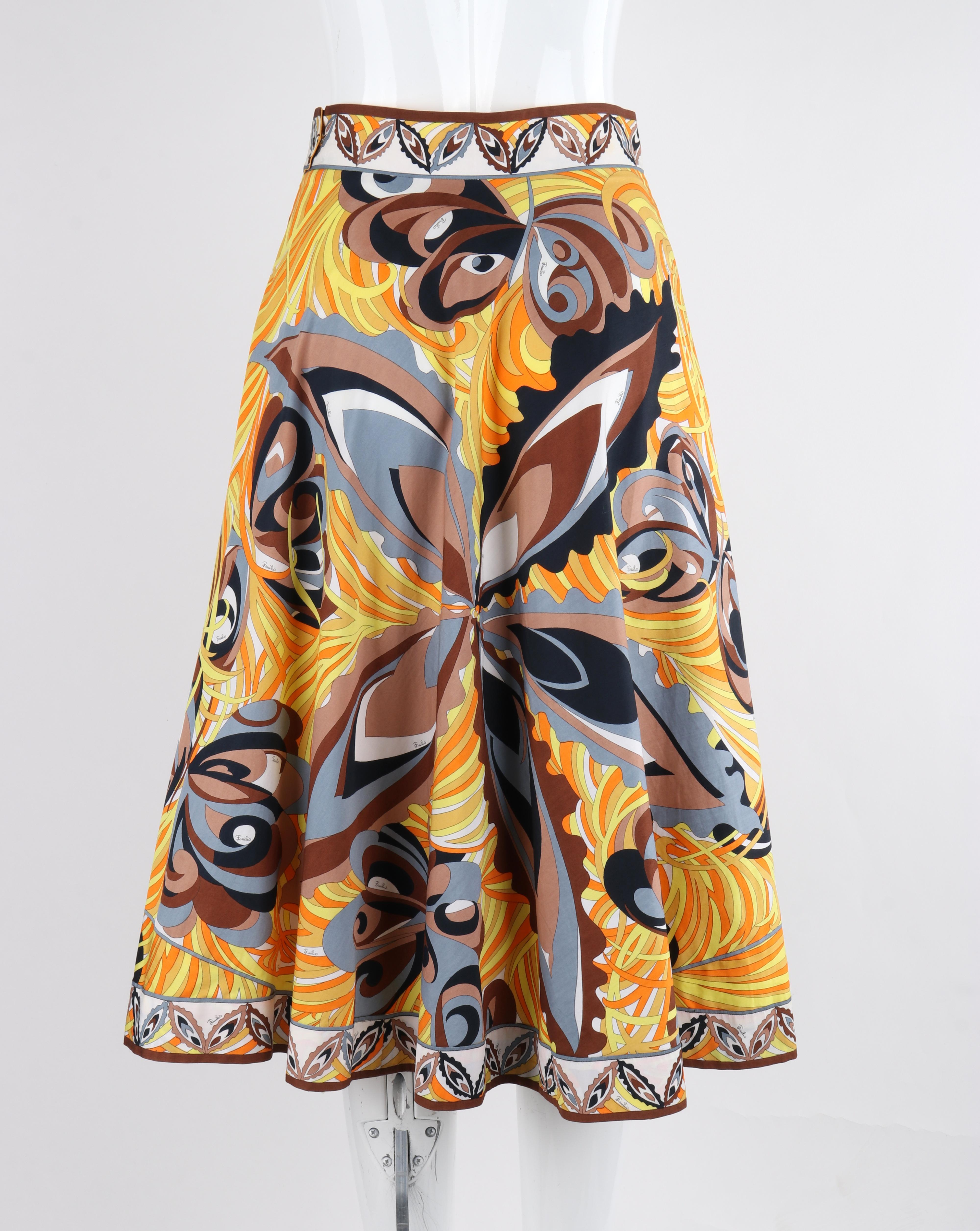 A.I.C. 1970, camicetta con stampa floreale a farfalla Op Art, camicetta e gonna in vendita 4