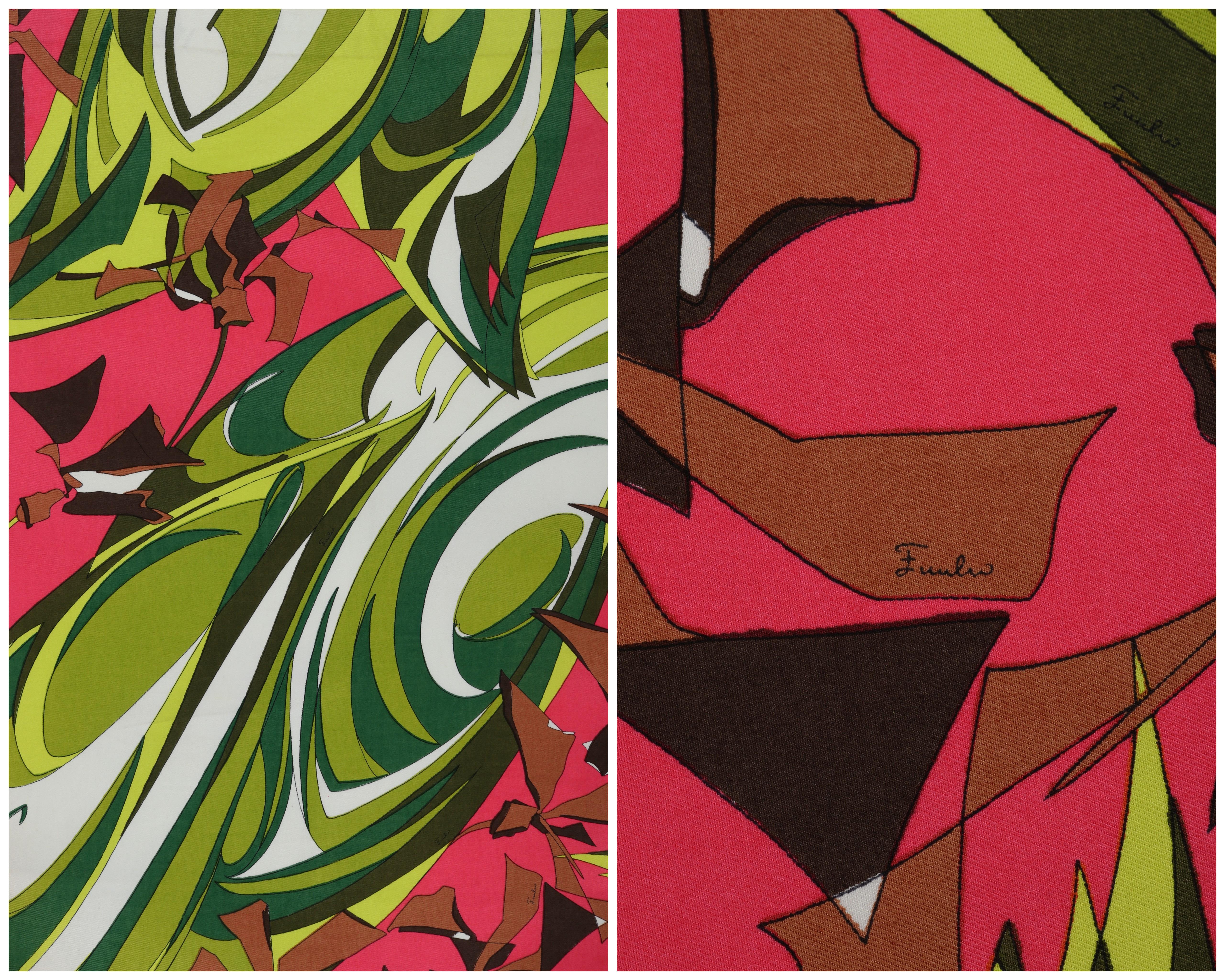EMILIO PUCCI c.1970 Multicolor Floral Op Art Print Chaqueta Pantalón Traje Conjunto en venta 7